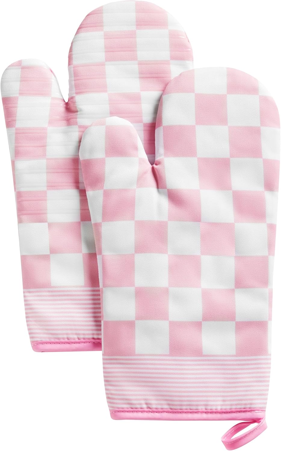 Pink Checkered Oven Mitts Heat Resistant Heat-Insulated Knoxville Kitchen Cookware Protection