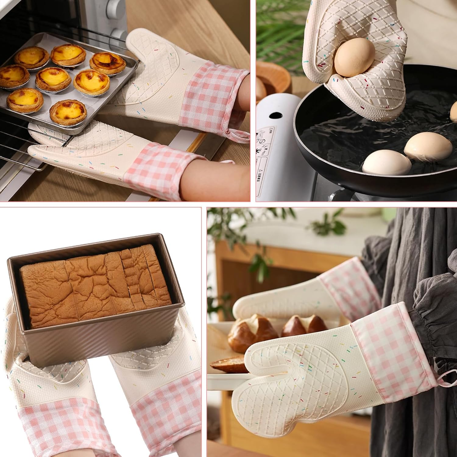 Silicone Confetti Oven Mitts Pair