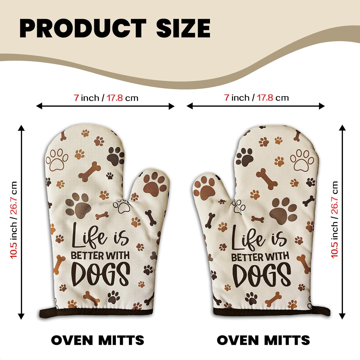 GOSJINNK 2 Pcs Funny Dogs Oven Mitts Set Heat Resistant