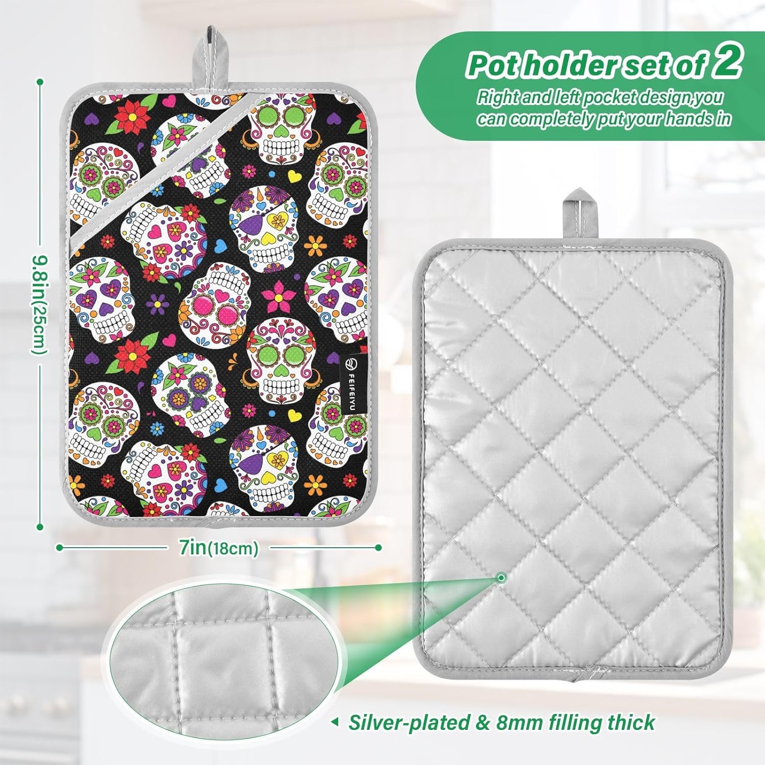 Festive Halloween Potholders 2-Pack - Abundant Use in the Kitchen