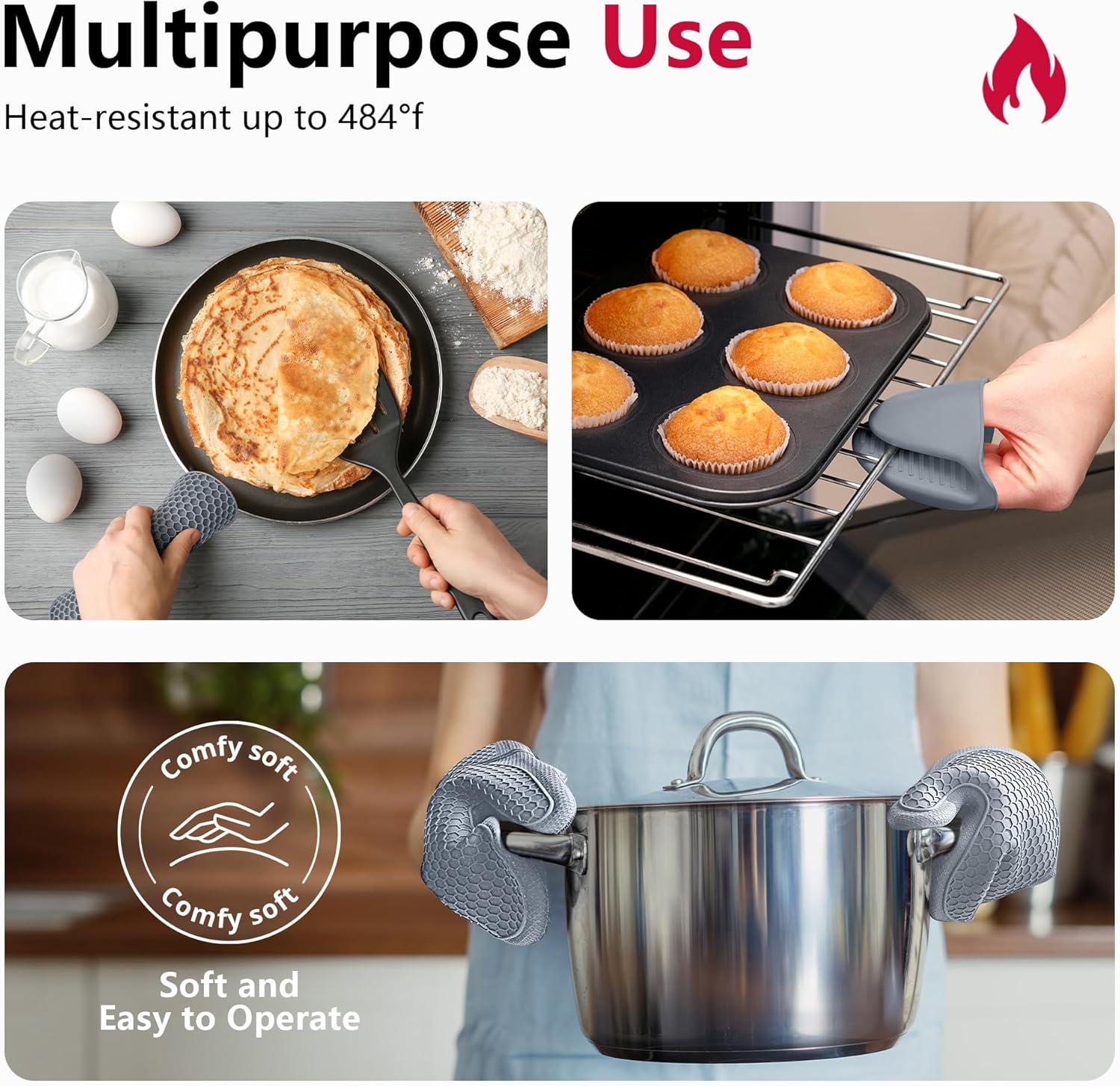 Oven mitts for cooking warmth
