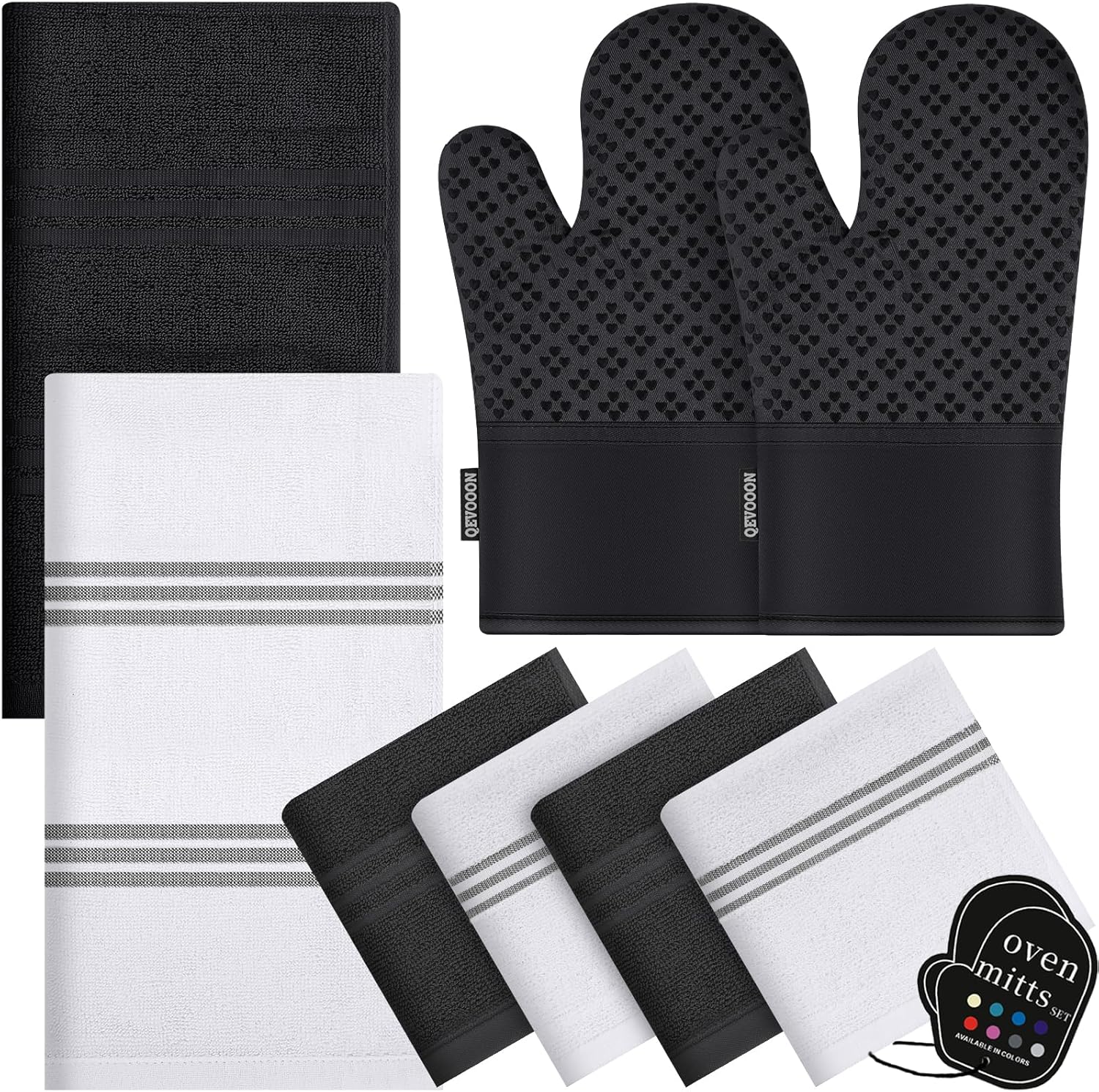 Qevooon 100 Cotton Kitchen Tasks Set - Heat-Resistant Durable in the Kitchen