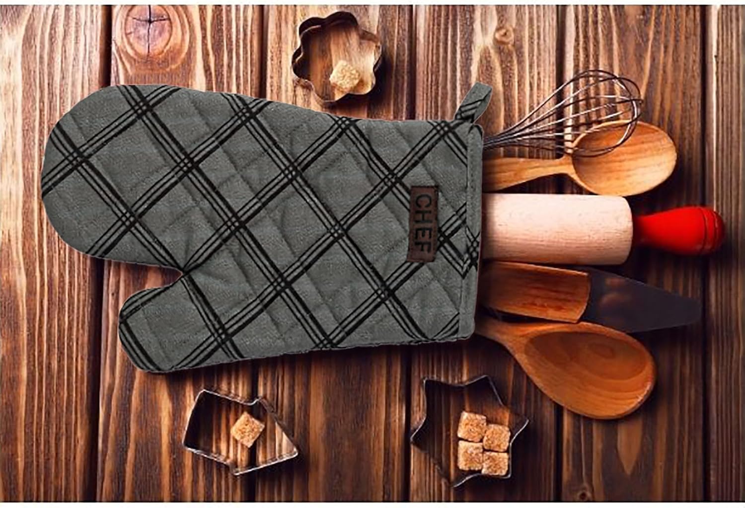 Heat-Resistant Protector 11x7 Inch Cotton Oven Mitt