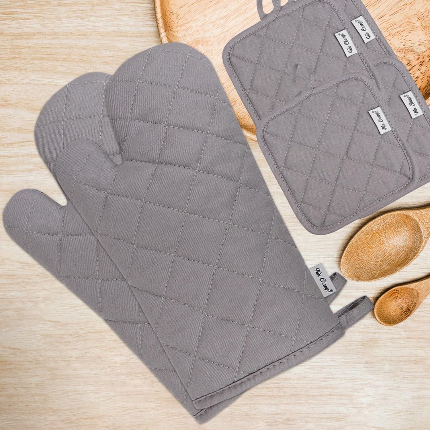 6-Piece Oven Mitts Potholders Set for Safe Cooking