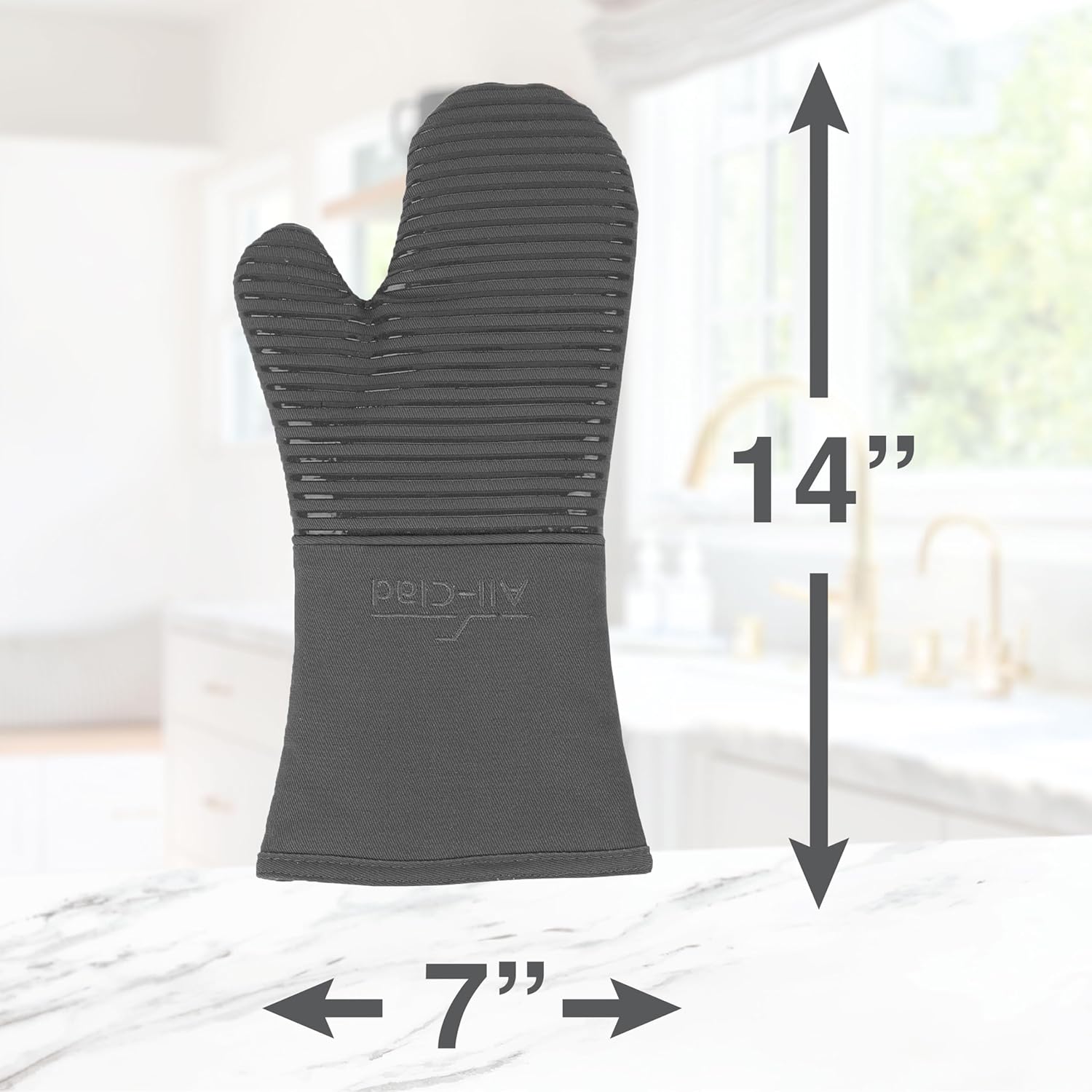 Sturdy Heat-Resistant Oven Mitt for 500F Soft Machine Washable