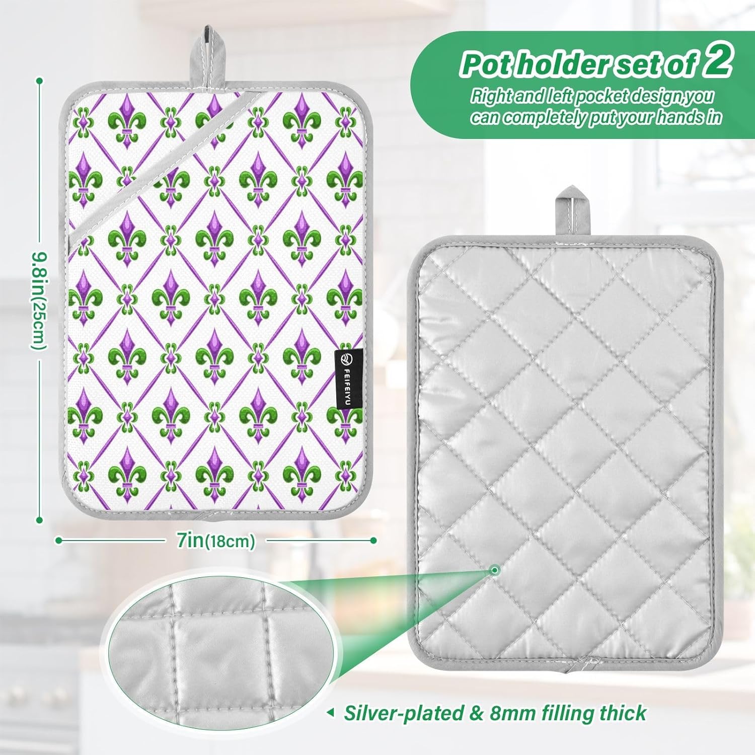Fleur De Lis 2-Pack Pot Holder Set