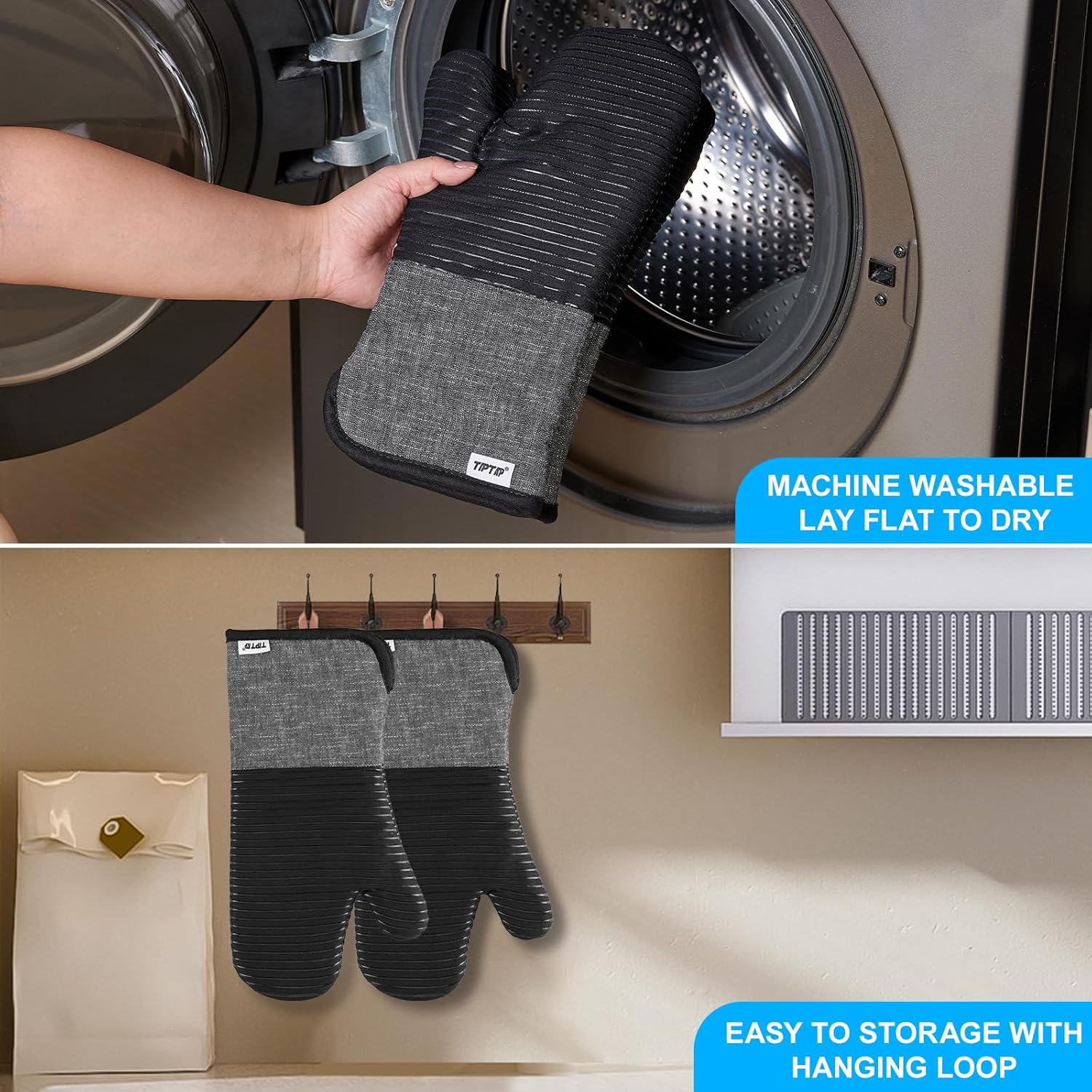 Premium Silicone Oven Mitts Set for Baking Grilling