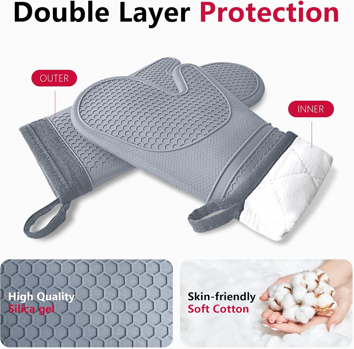Oven mitts for cooking warmth