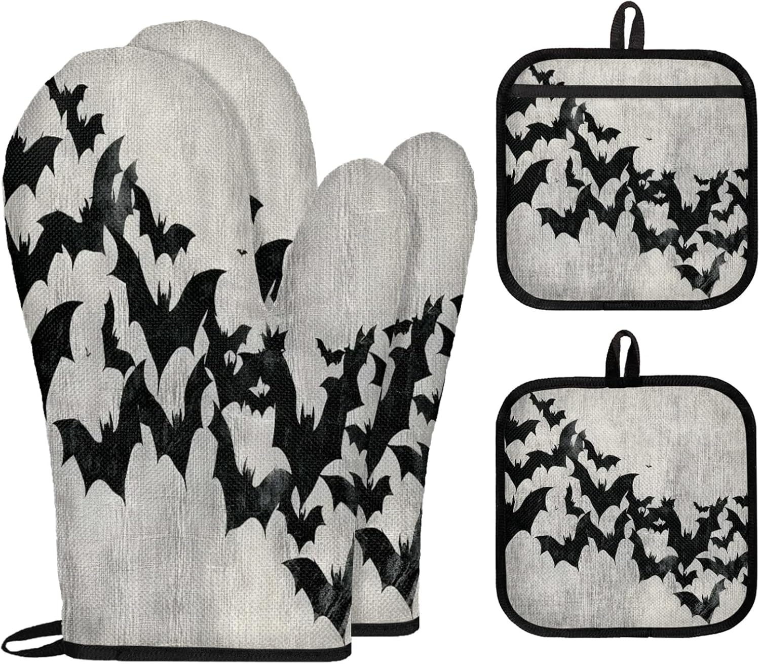 Trick or Treat Halloween-Themed Oven Mitts Potholders Set
