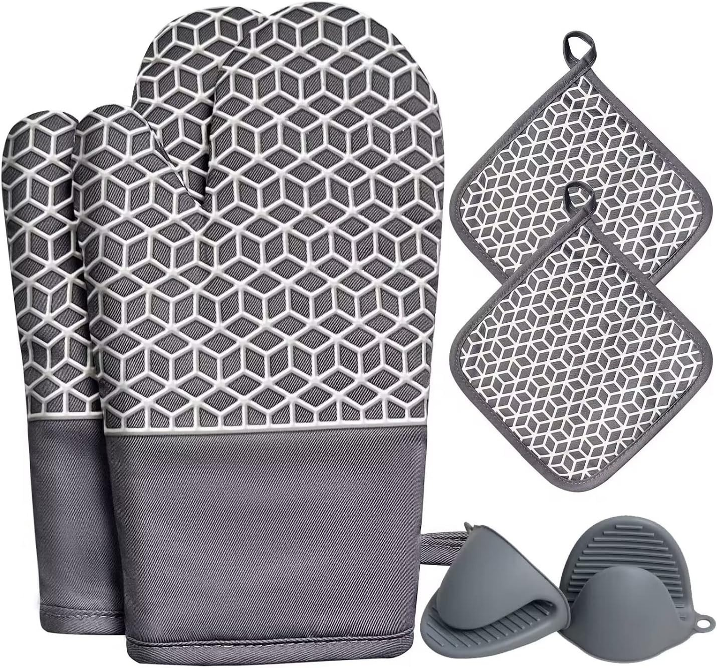 6-Piece Heat-Resistant Oven Mitts Set