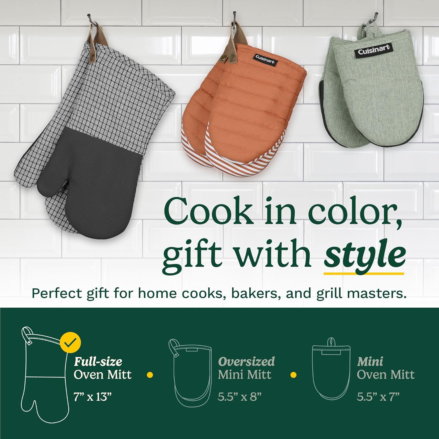 Cuisinart Chambray Oven Mitt Set