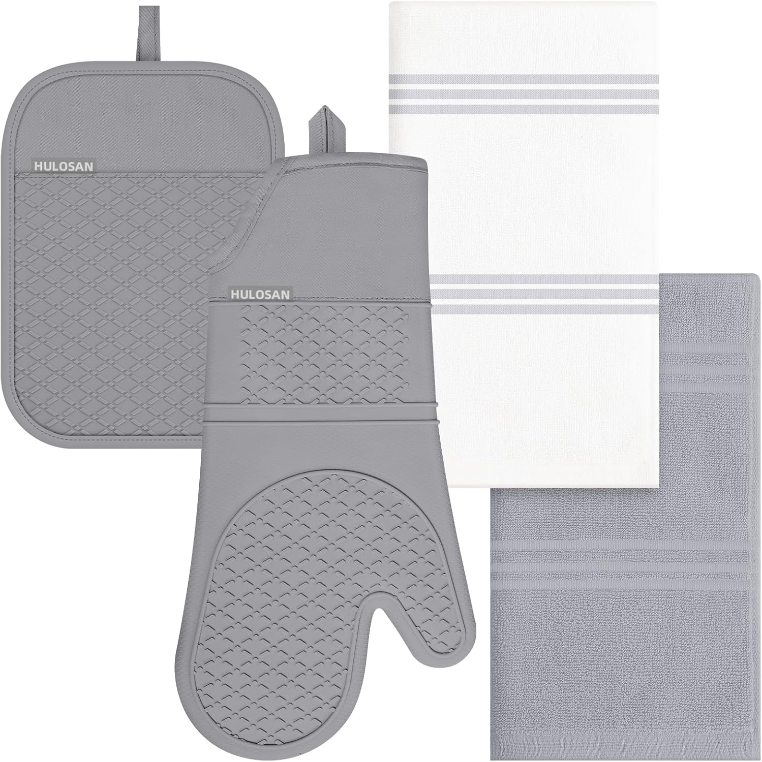 Safe Heat-Resistant Pots and Oven Mitts Set