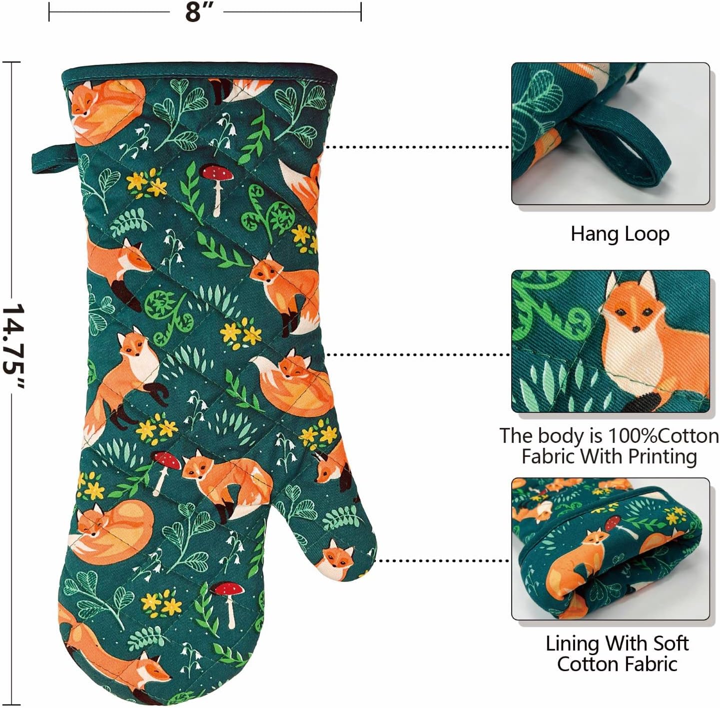 Heat-Resistant Kitchen Oven Mitts