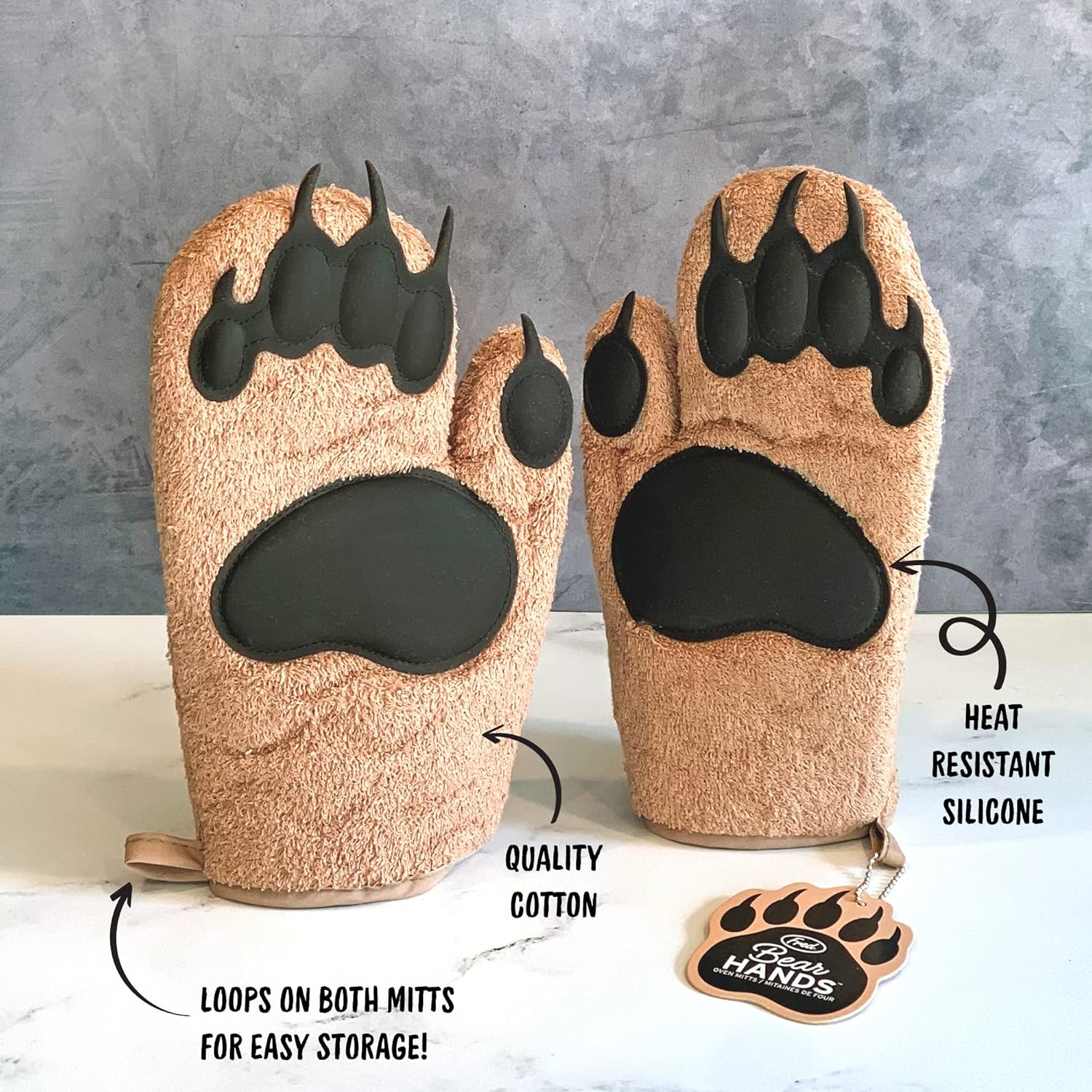 Genuine Fred Bear Hands Oven Mitts - Fun Functional