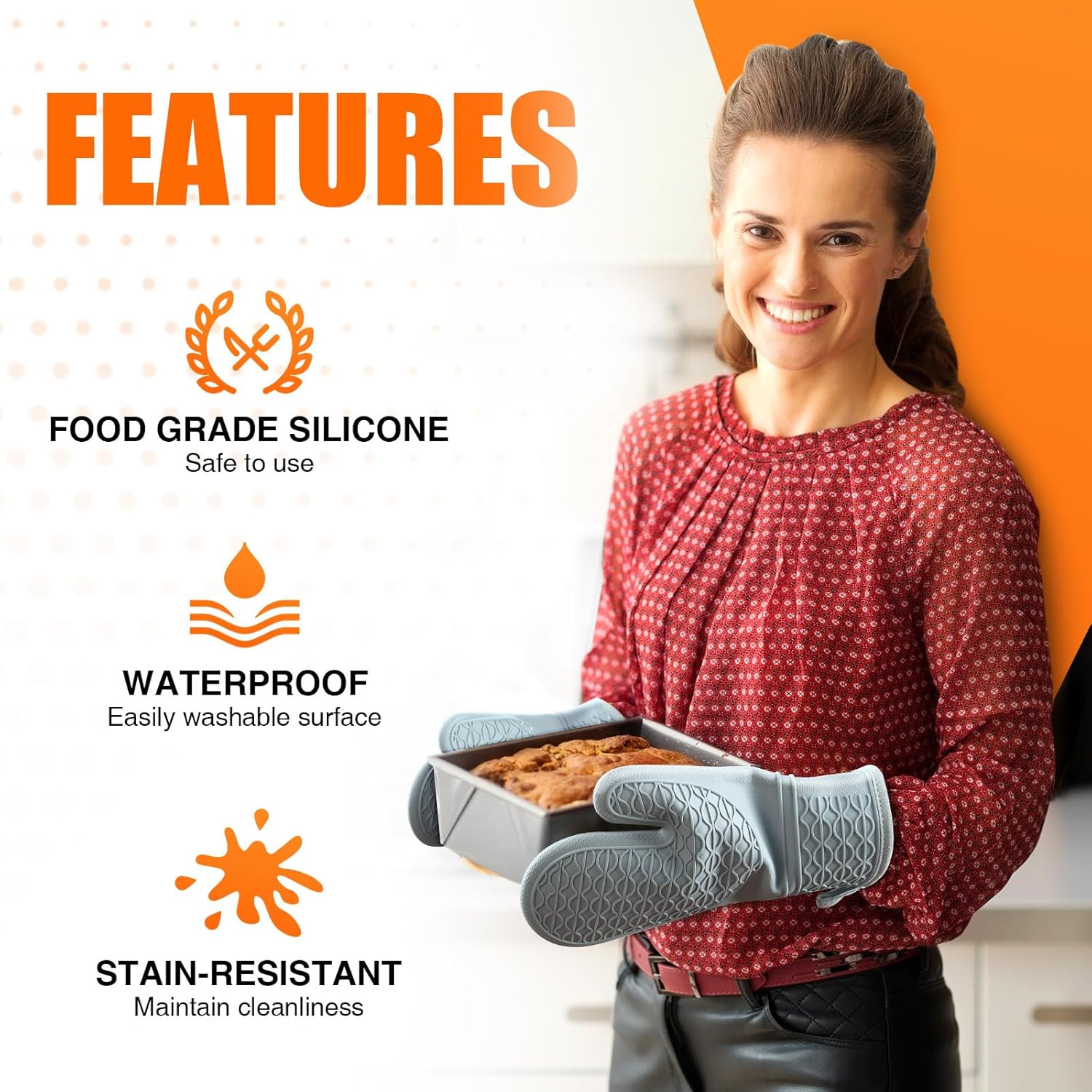 HEESEE Heat-Resistant Silicone Oven Mitts