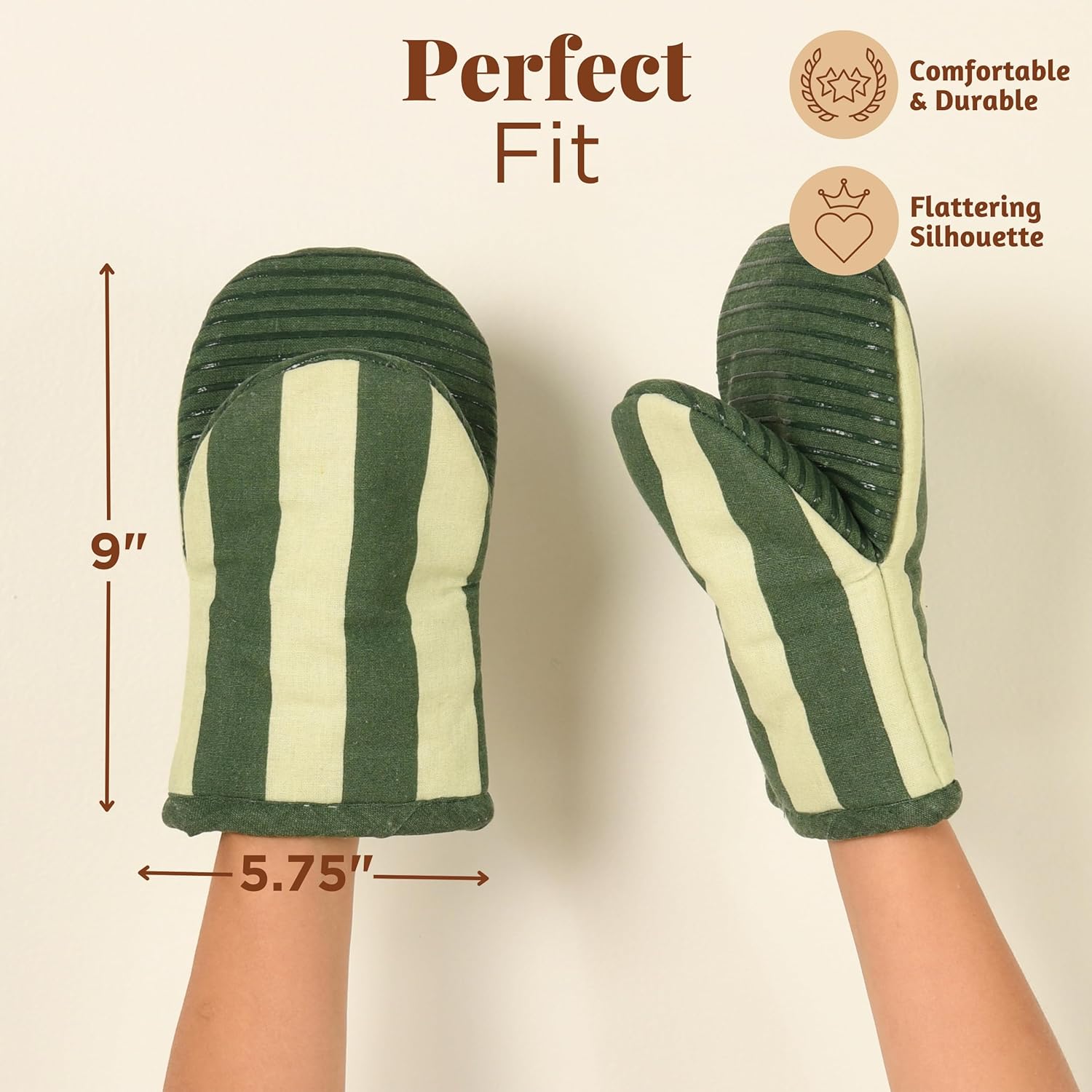 Folkulture Mini Oven Mitts Heat Resistant 575 x 9 Set of 2