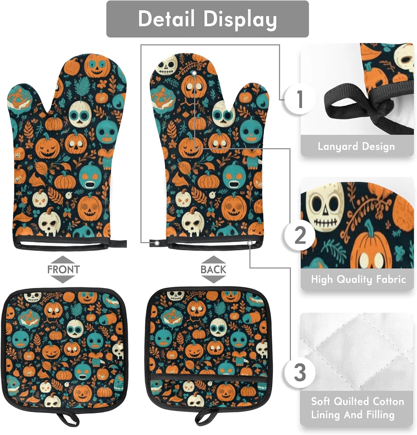 Halloween Ghost Oven Mitt Set