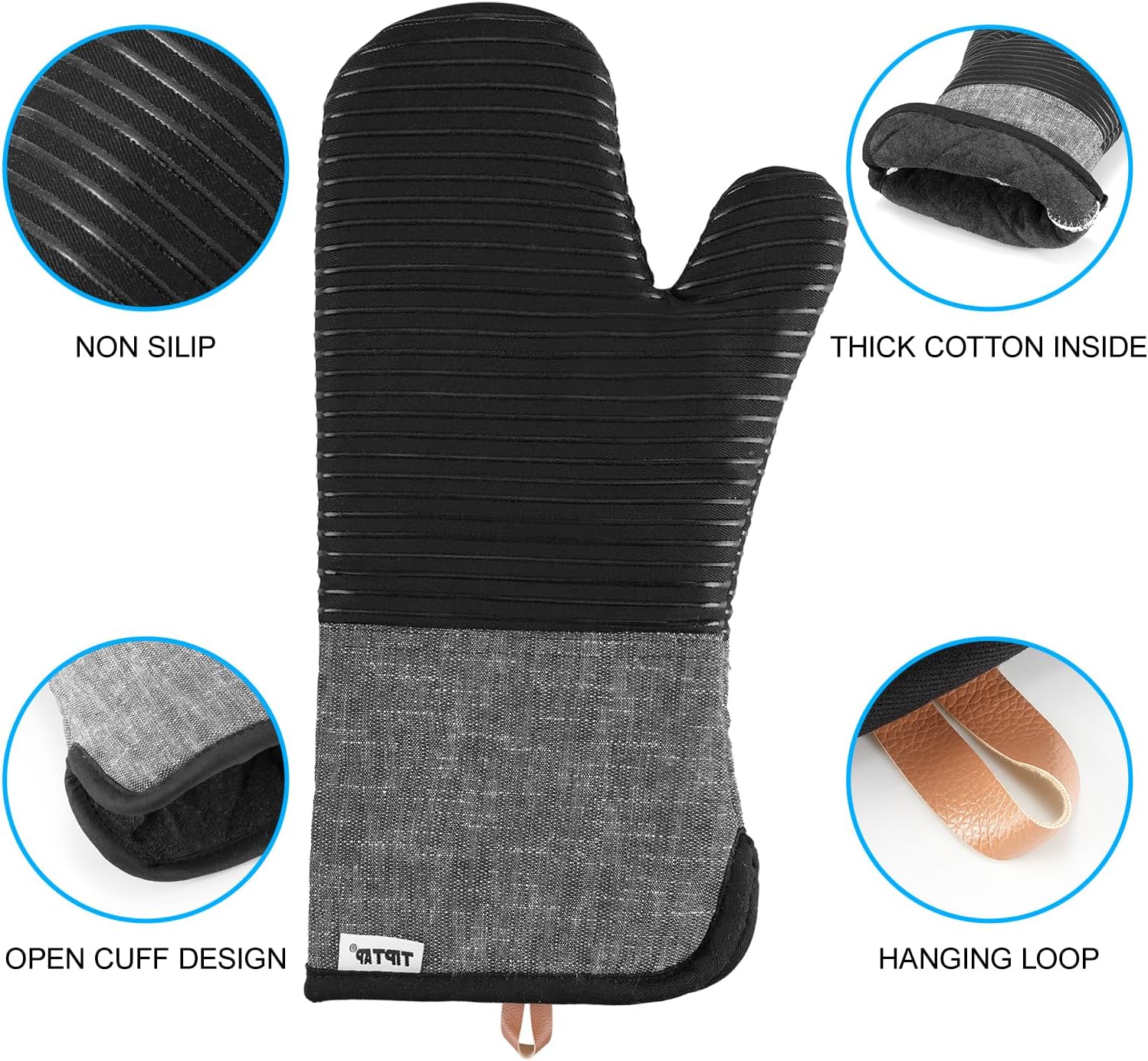Premium Silicone Oven Mitts Set for Baking Grilling
