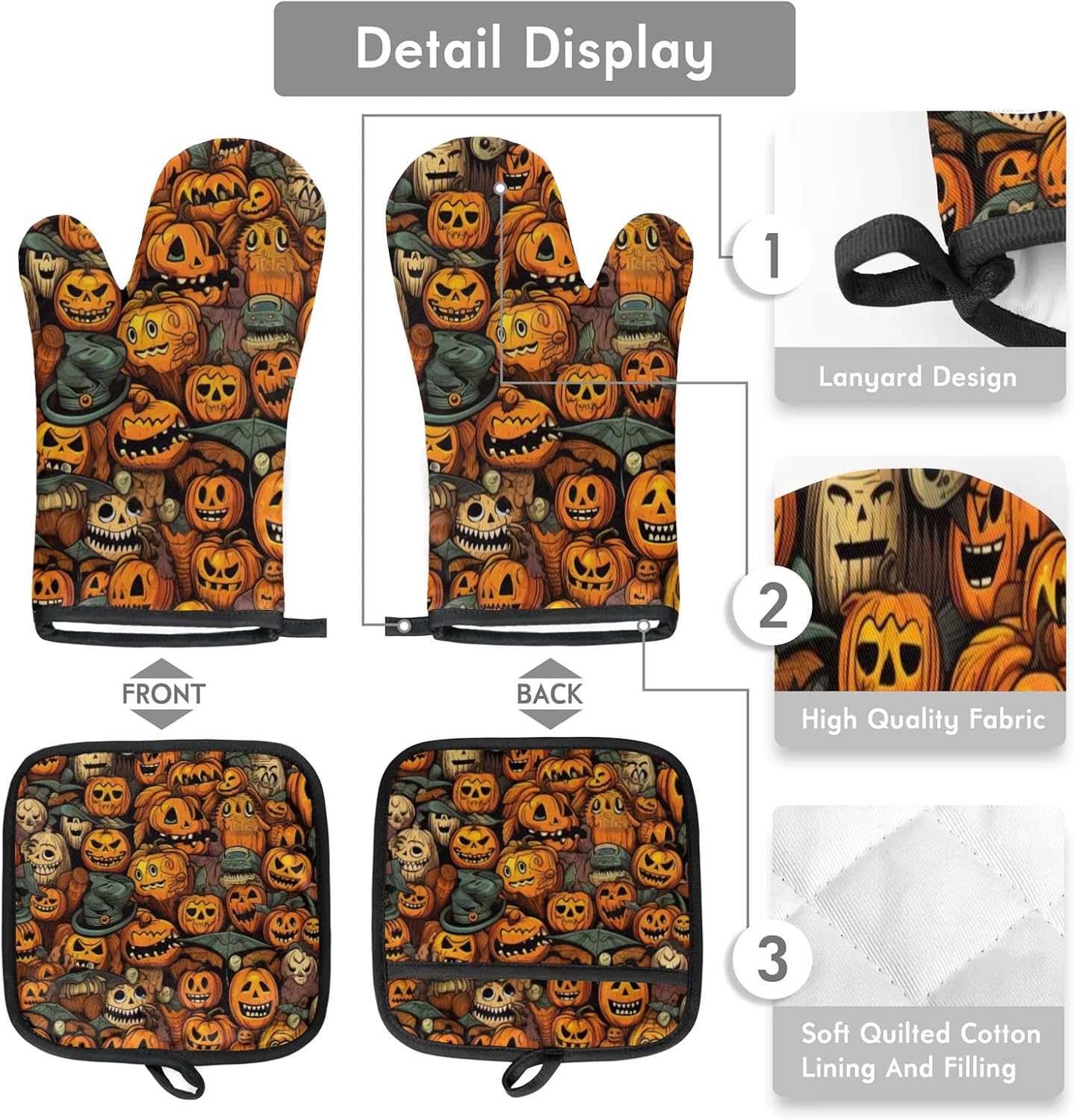 Halloween Treat Aglebo Oven Mitts Pot Holders Set of 2