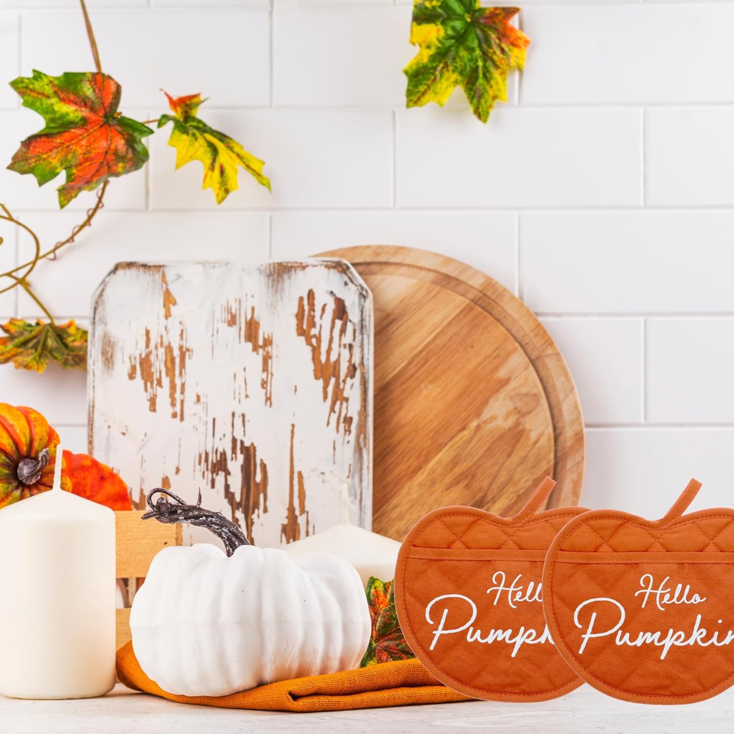 Hello Pumpkin Pot Holders