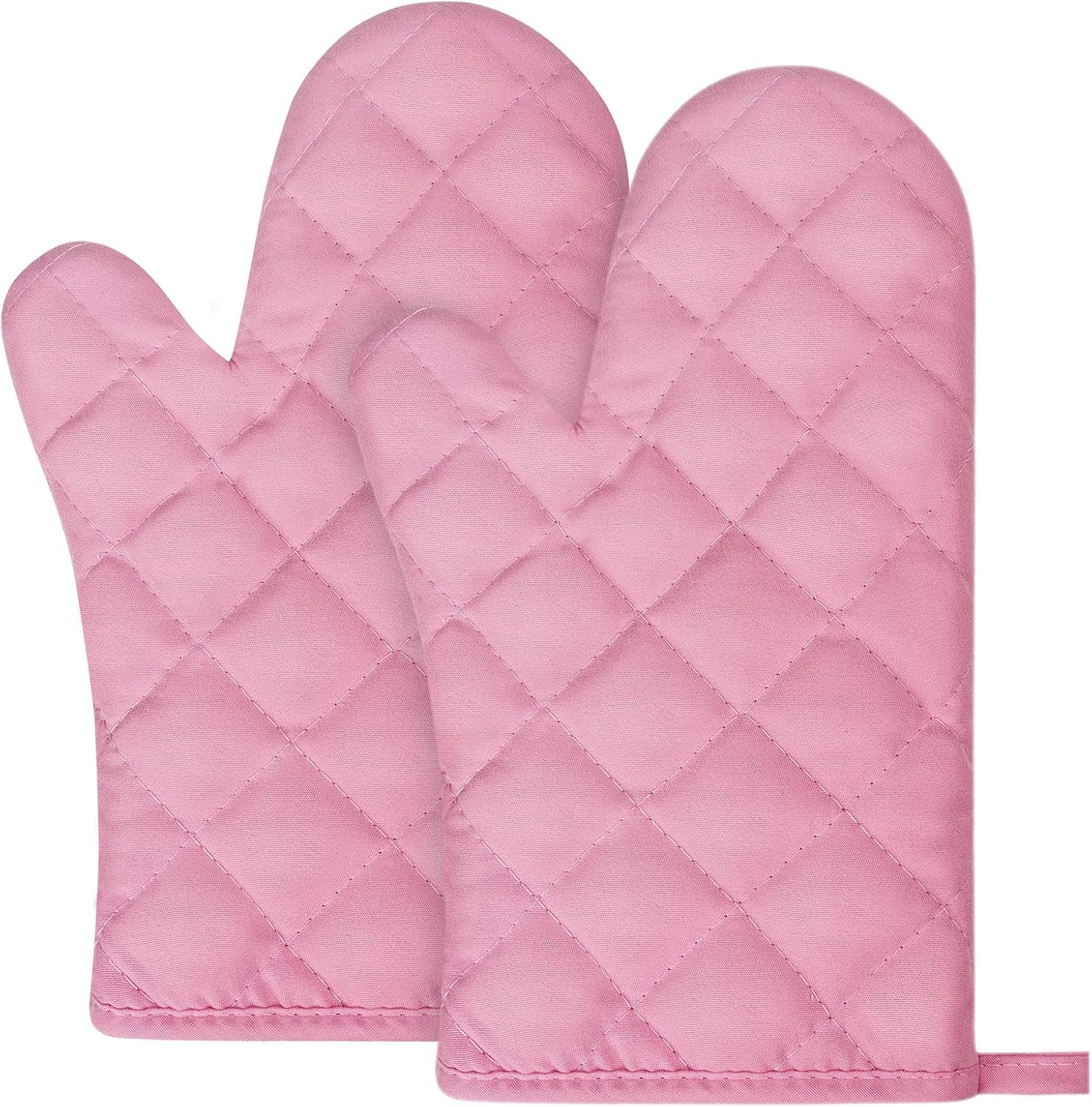 AUAUY Pink Oven Mitt Heat Resistant Non-Slip Kitchen Gloves