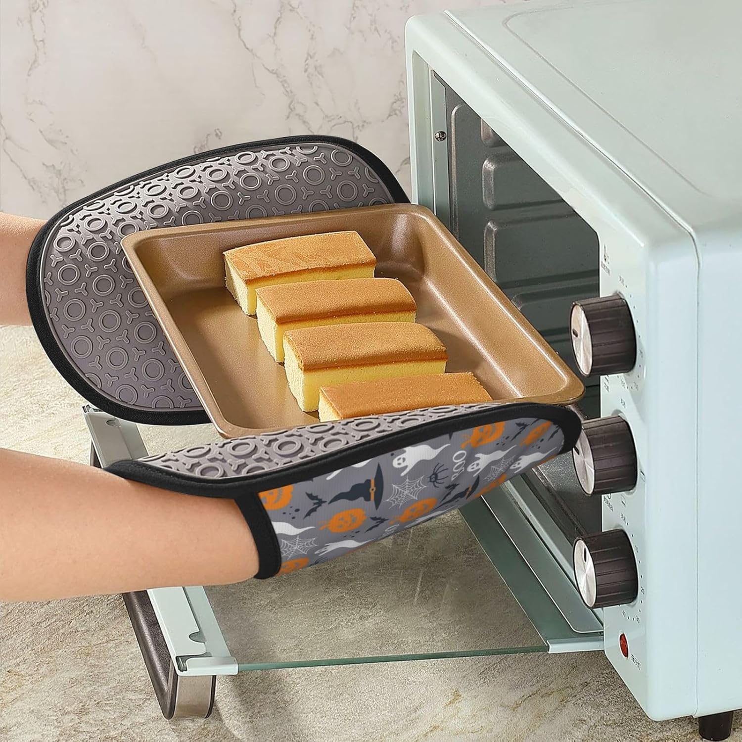 Halloween Pumpkin Oven Mitts