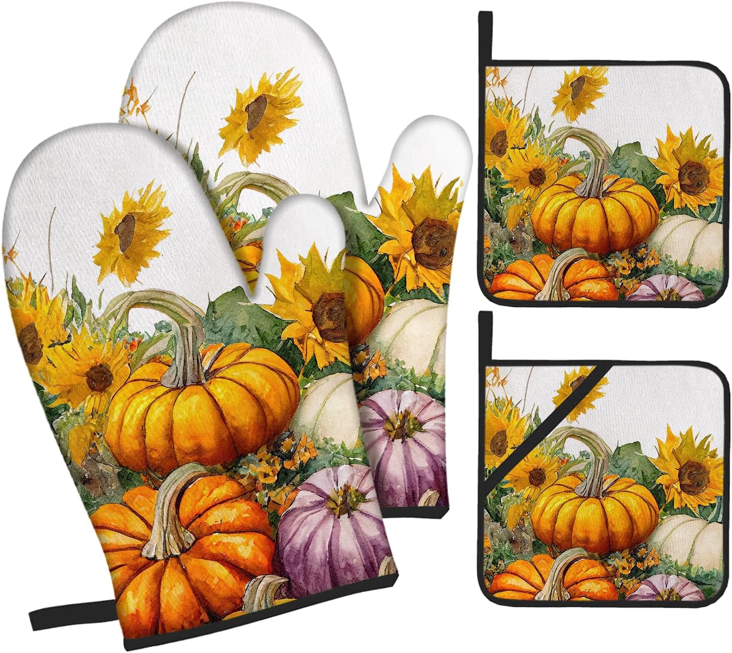 Grtfcolr Fall Pumpkin Oven Mitts and Pot Holders