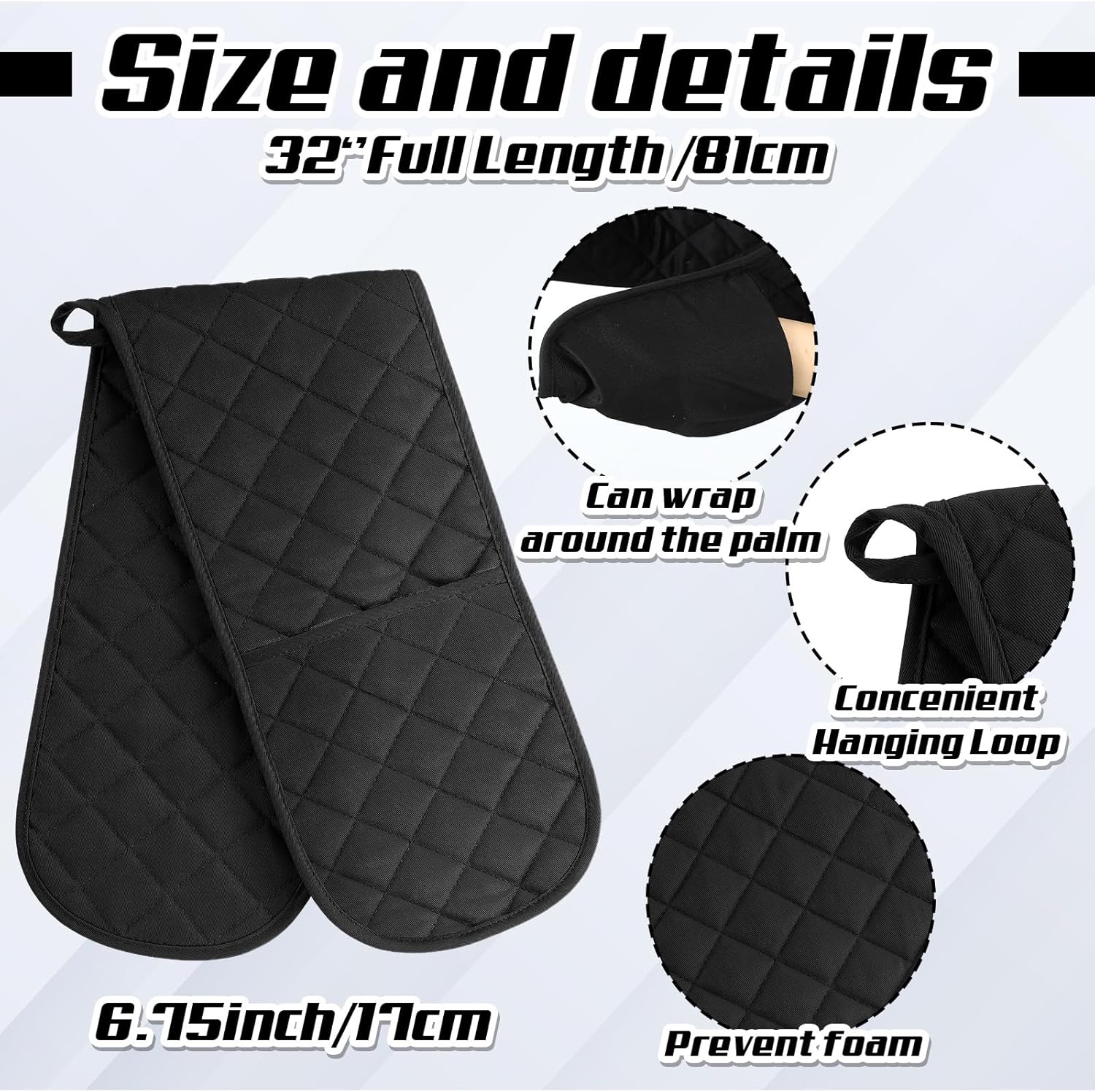 TecUnite 4-Piece Heat-Resistant Oven Mitt Set Durable Kitchen Essentials