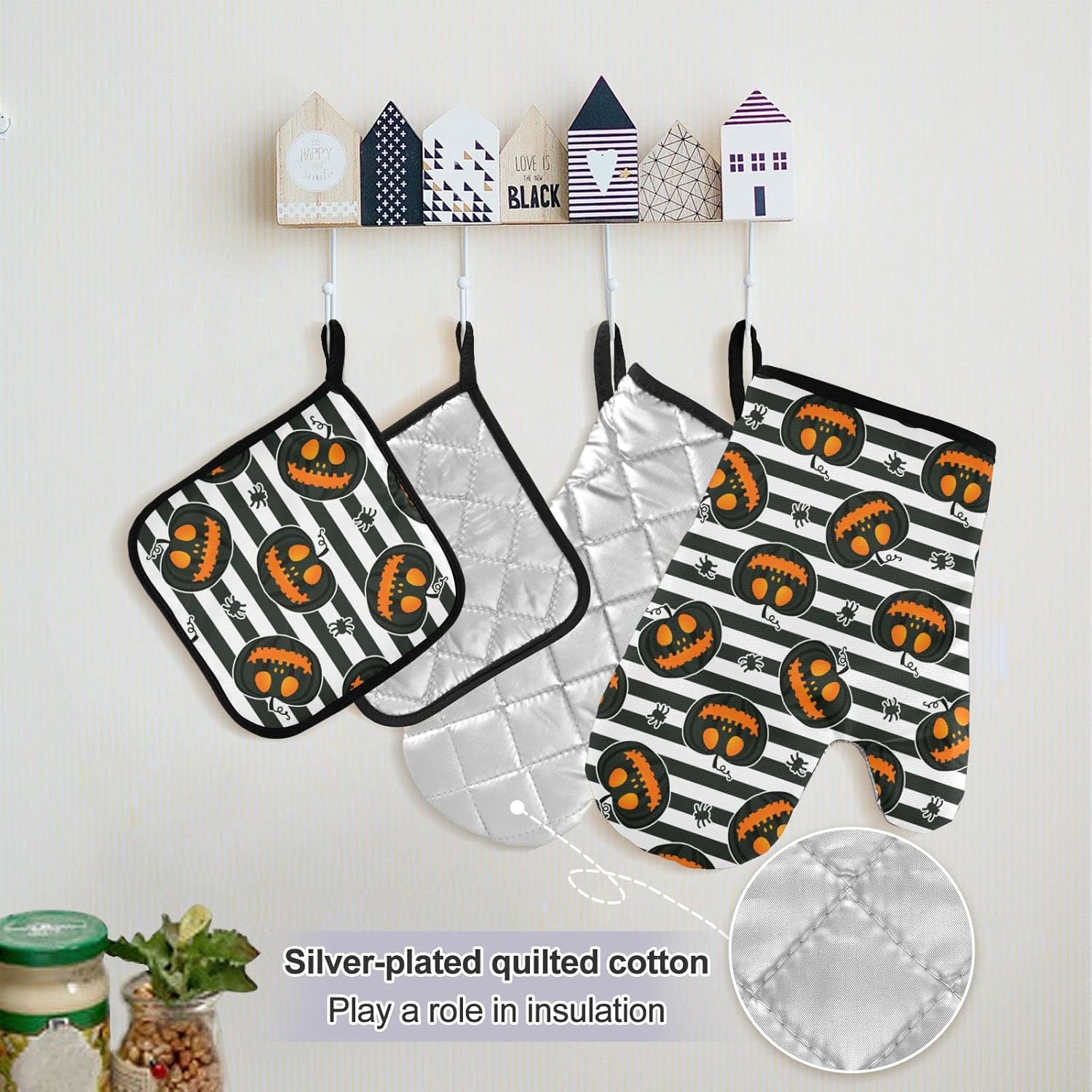 Perfect Halloween Oven Mitts Apron Set for Baking Cooking