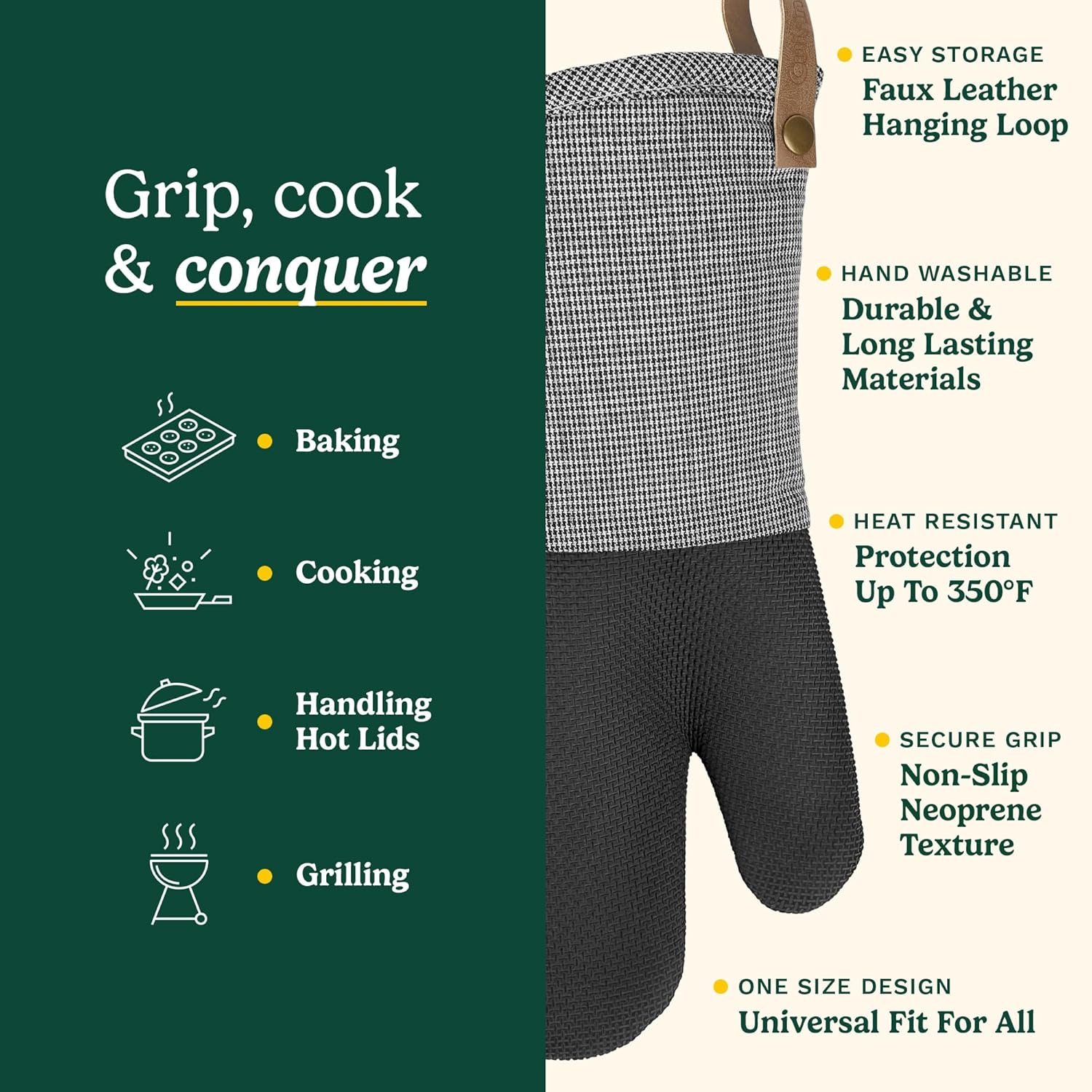 Heat-Resistant Oven Mitts for Safe Cooking Baking