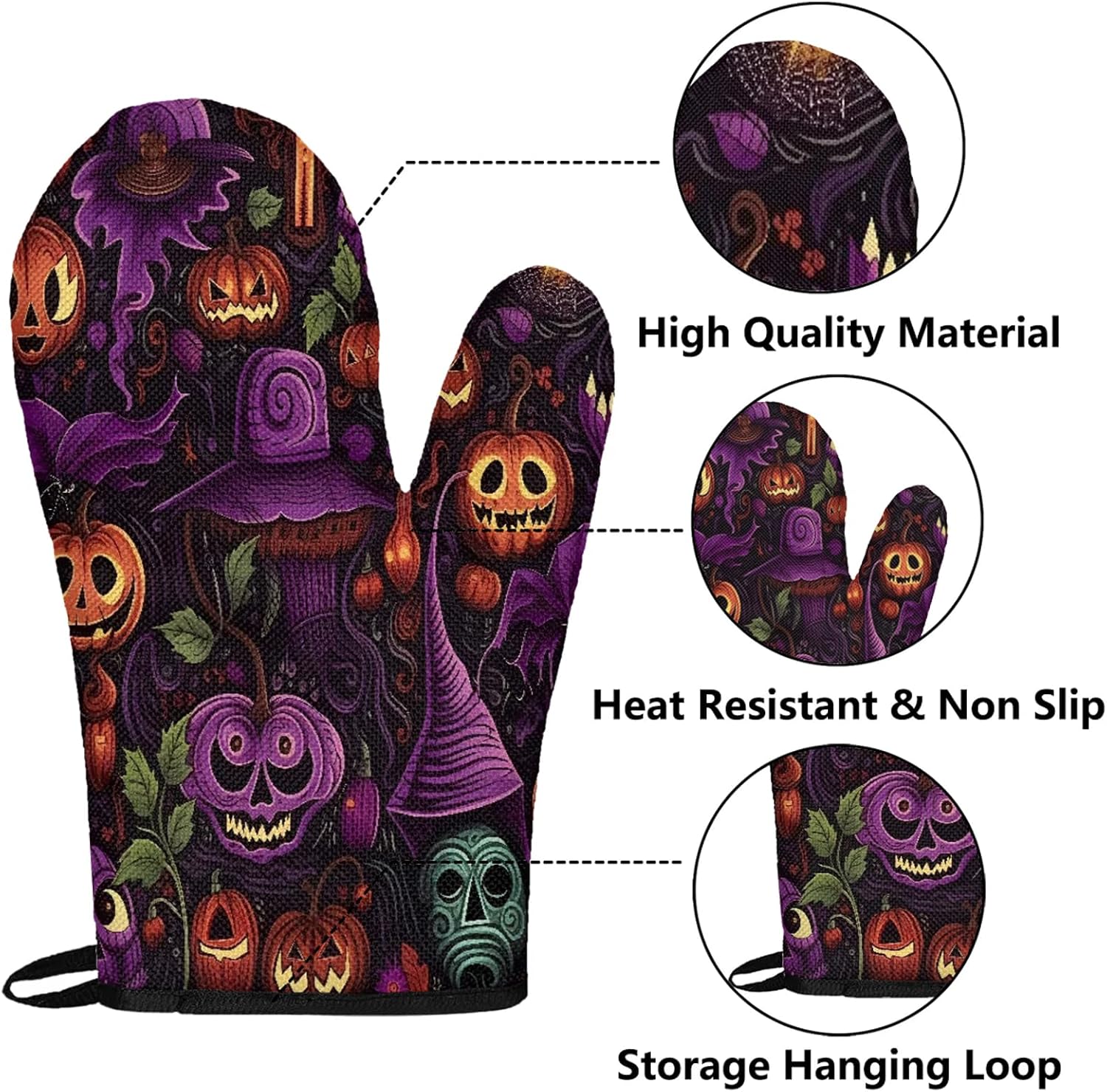 Versatile Heat-Resistant Potholders Oven Mitts 4pc Set