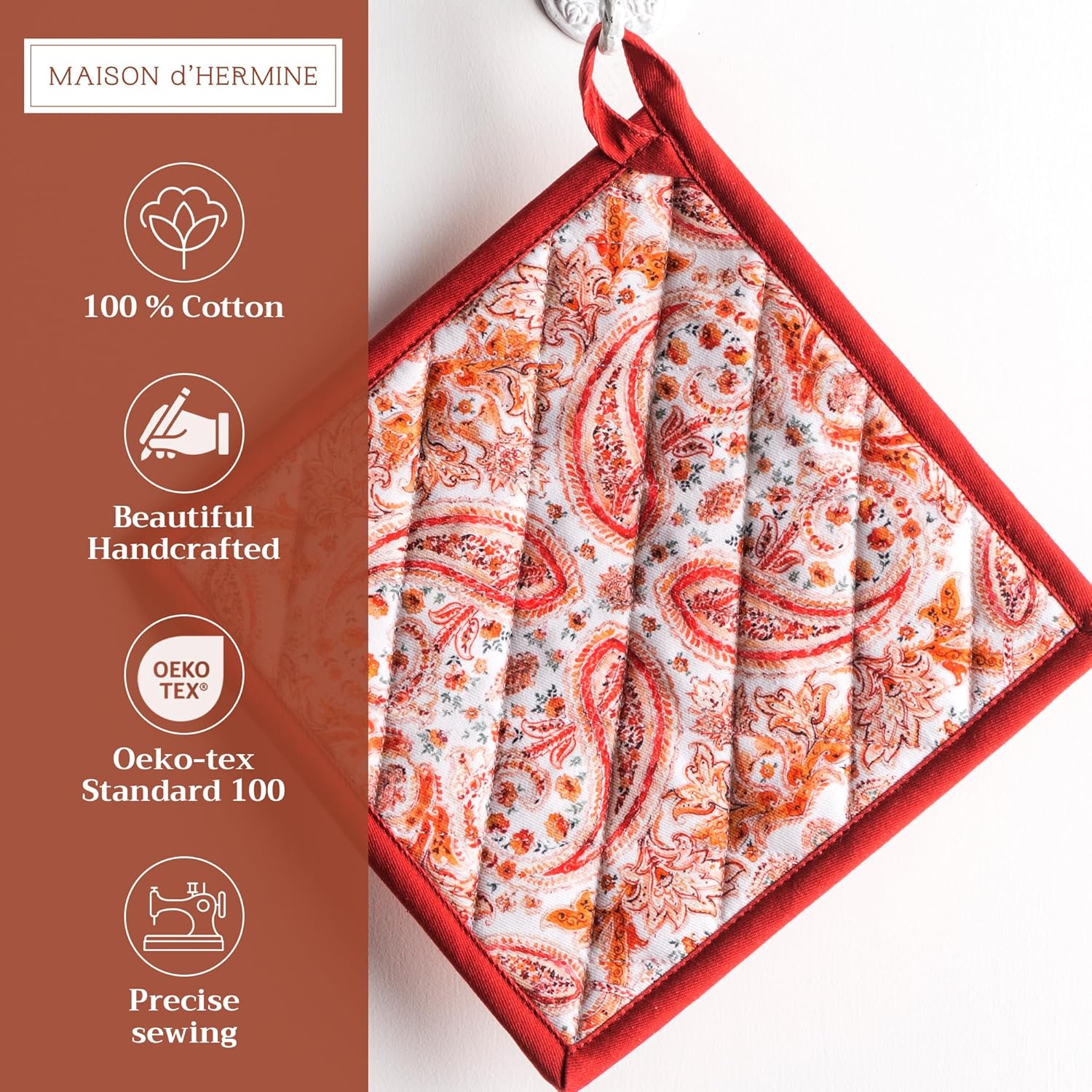 Maison d Hermine 8x8 Cotton Potholder Set of 2