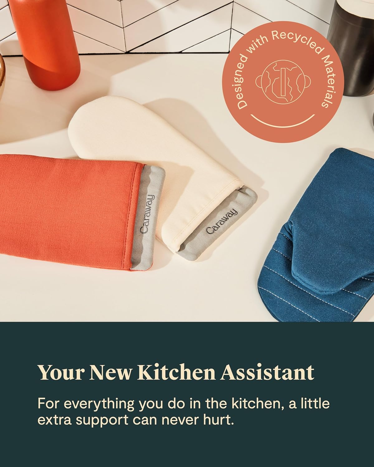 Warmth in Kitchen 100 Organic Cotton Double-Layer Oven Mitts