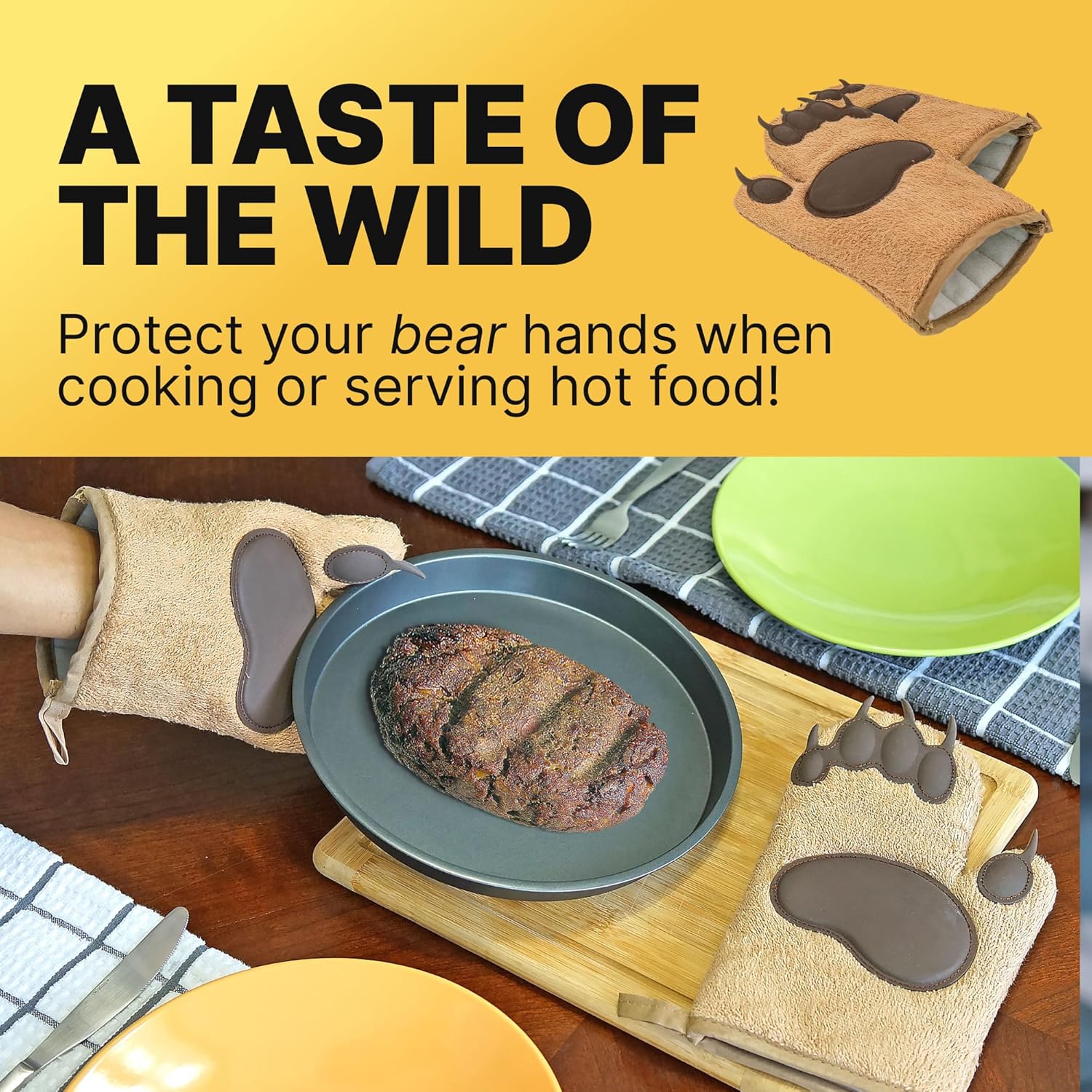 Fairly Odd Novelties Bear Oven Mitts - Pawsitively Perfect for Baking