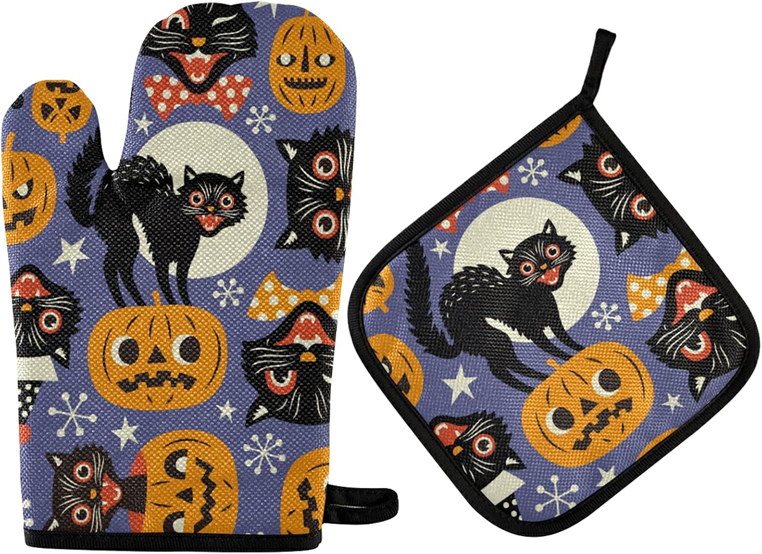 HURPAN Oven Mitts Pot Holders Set