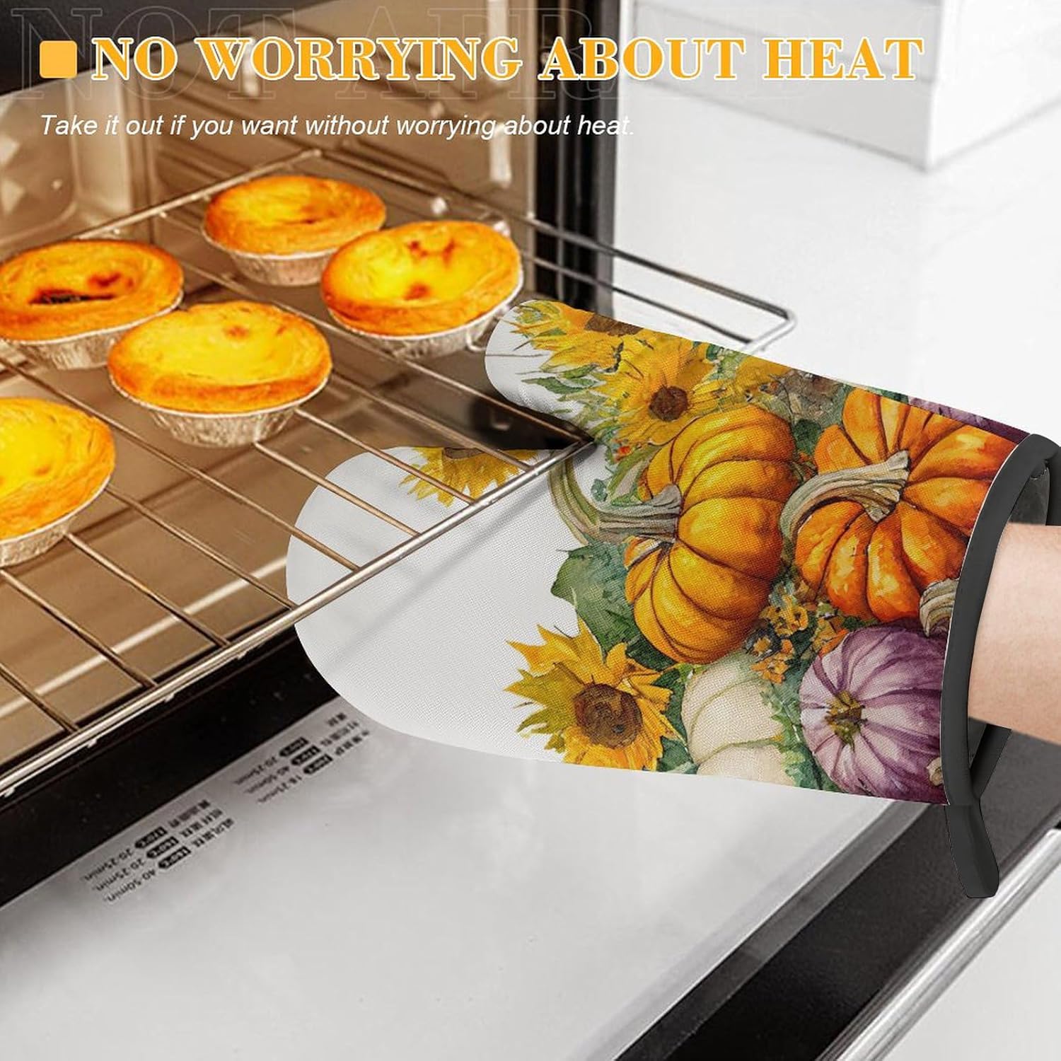 Grtfcolr Fall Pumpkin Oven Mitts and Pot Holders