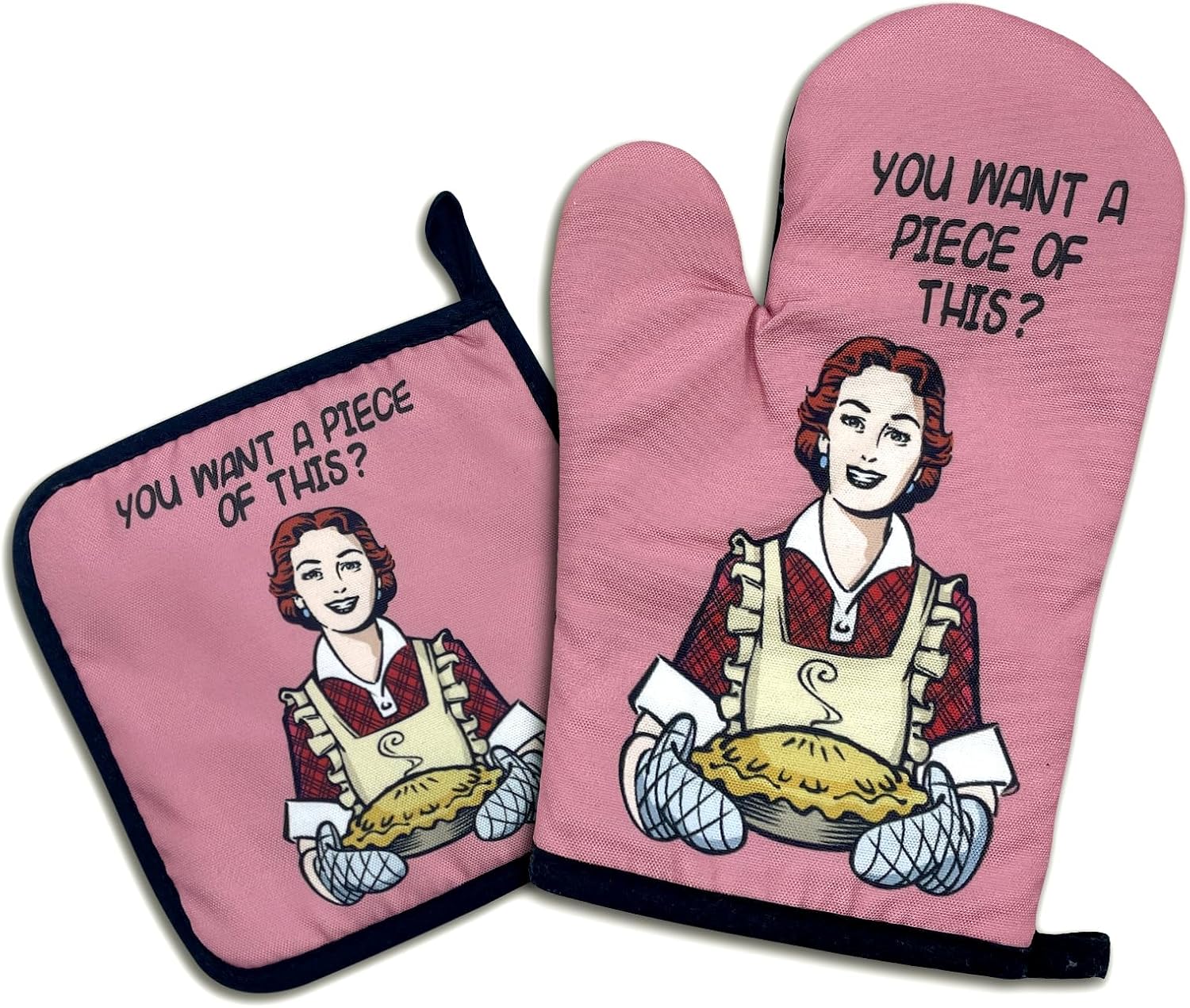 Jxubeuro Funny Oven Mitts Set of 2 with Non-Slip Design