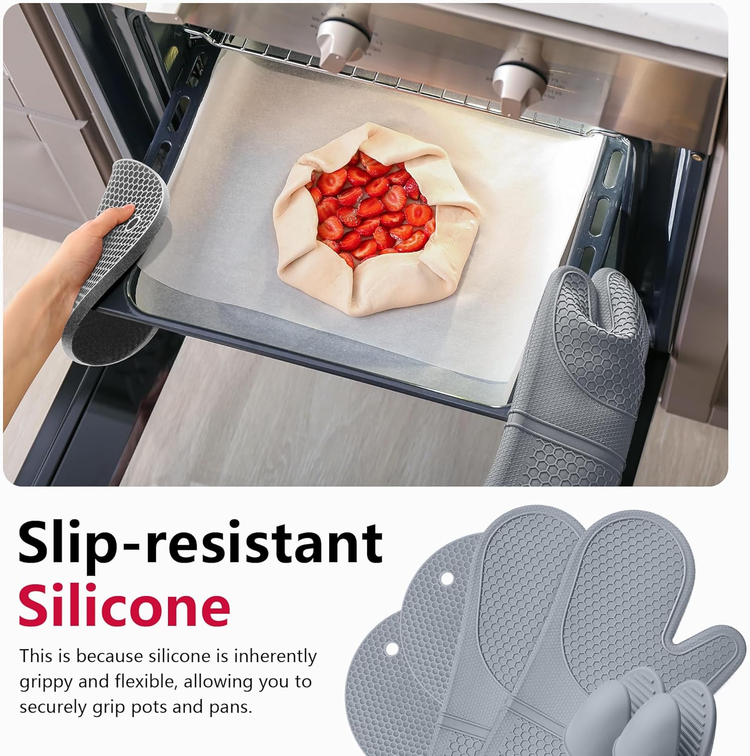 Oven mitts for cooking warmth
