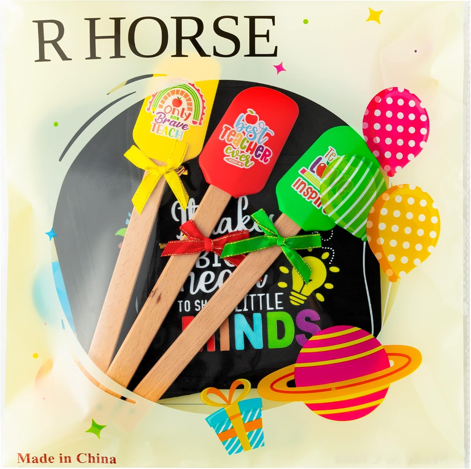 R HORSE 6Pcs Funny Baking Pot Holders Silicone Spatula Set Teacher Gifts