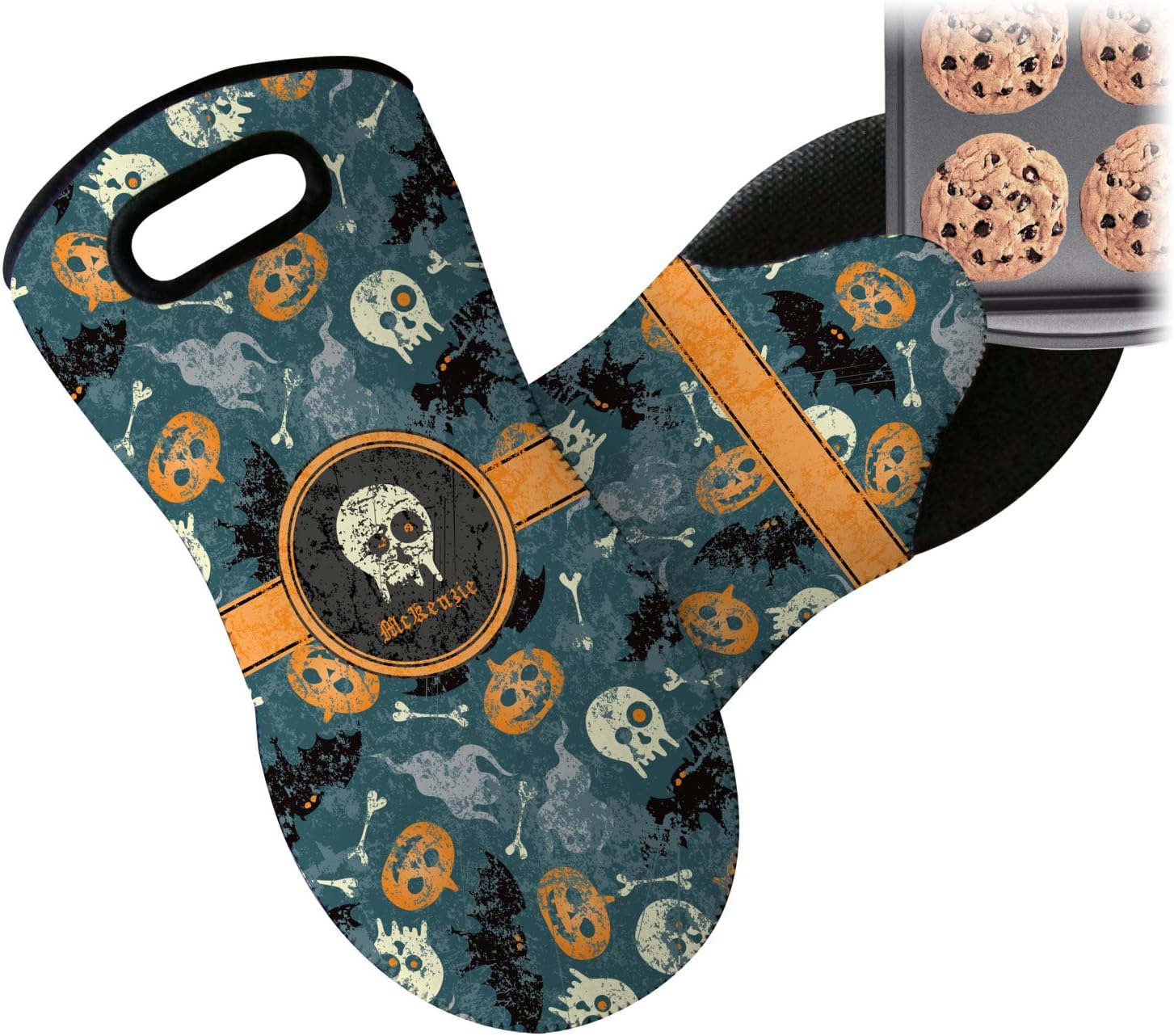 YouCustomizeIt Personalized Halloween Neoprene Oven Mitt Single with Name or Text