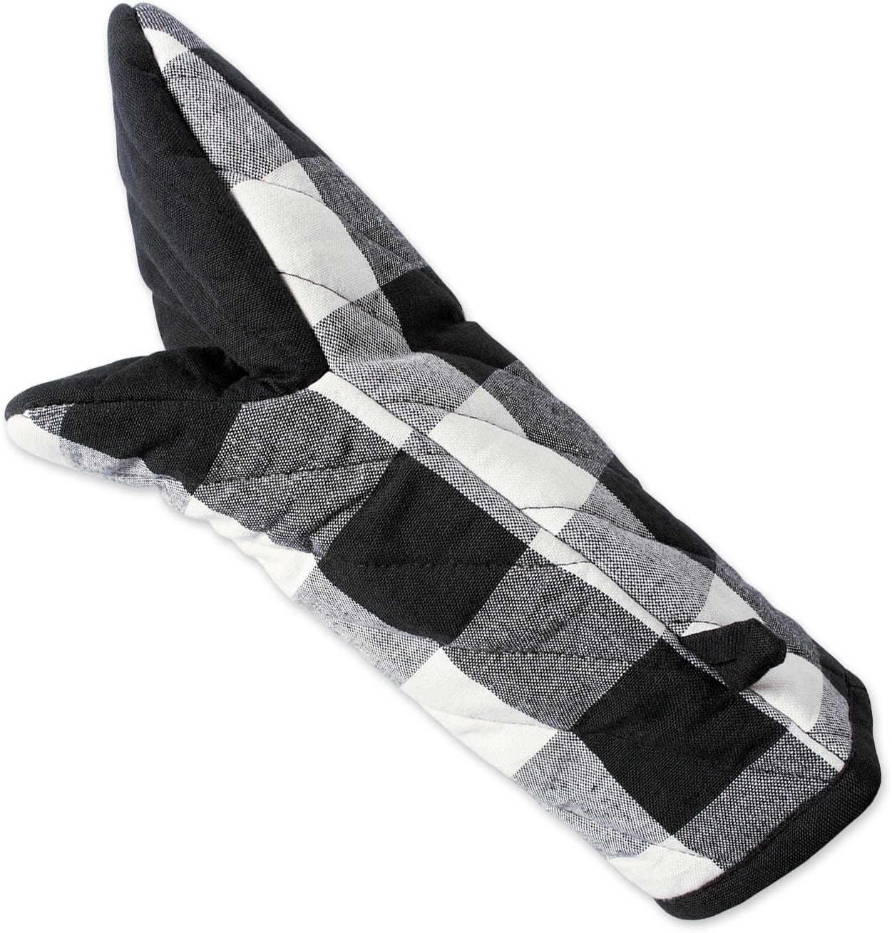 DII Buffalo Check Kitchen Collection Oven Mitt Set Black White 2 Piece