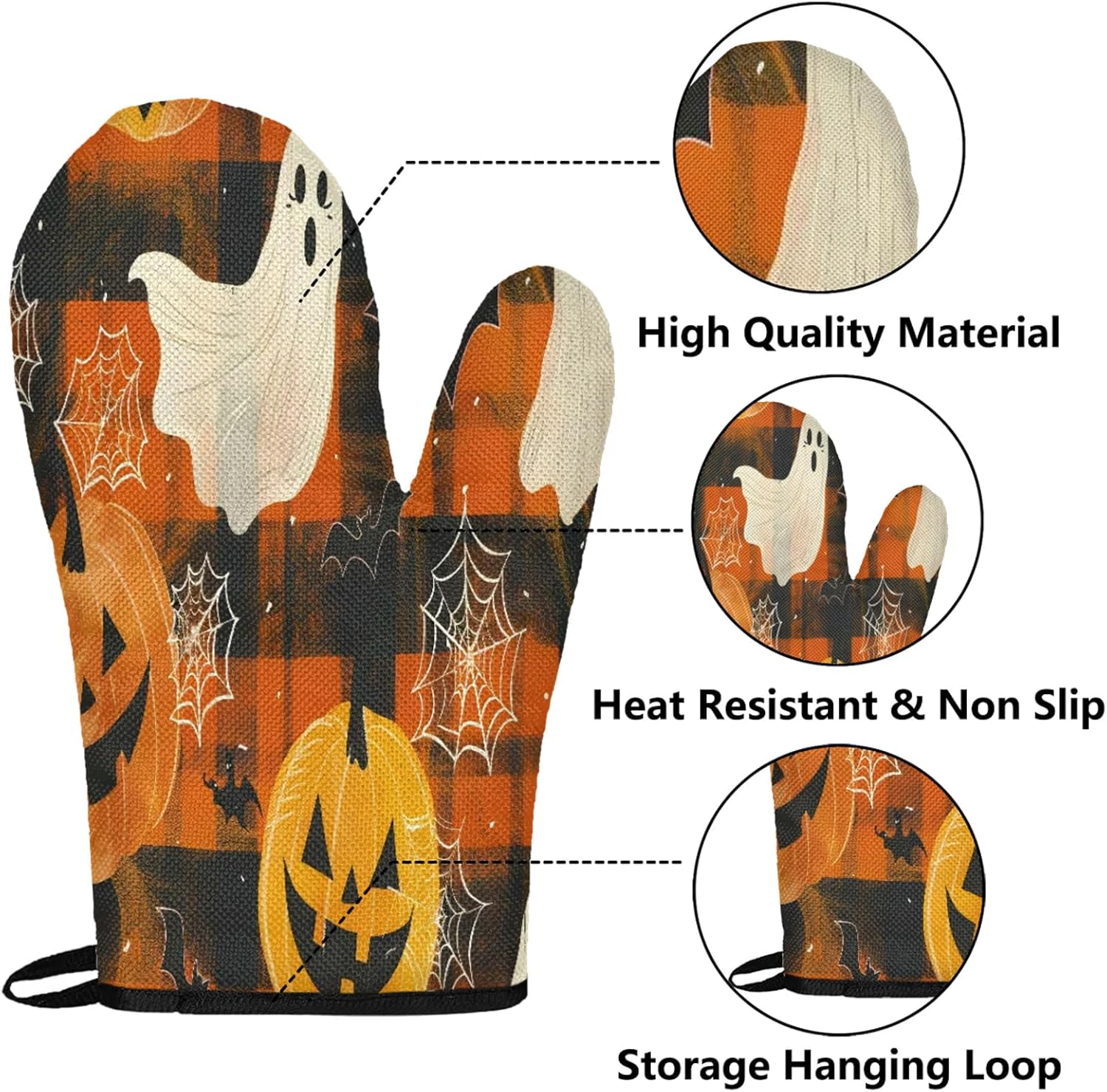 Halloween Fall PPA001 - 4-Piece Oven Mitts Potholders Set
