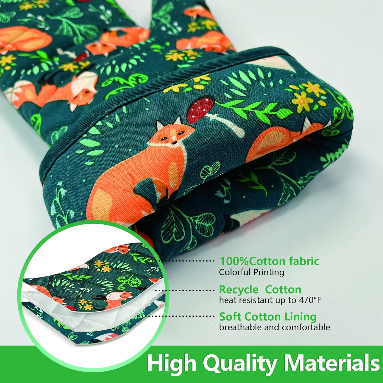 Heat-Resistant Kitchen Oven Mitts