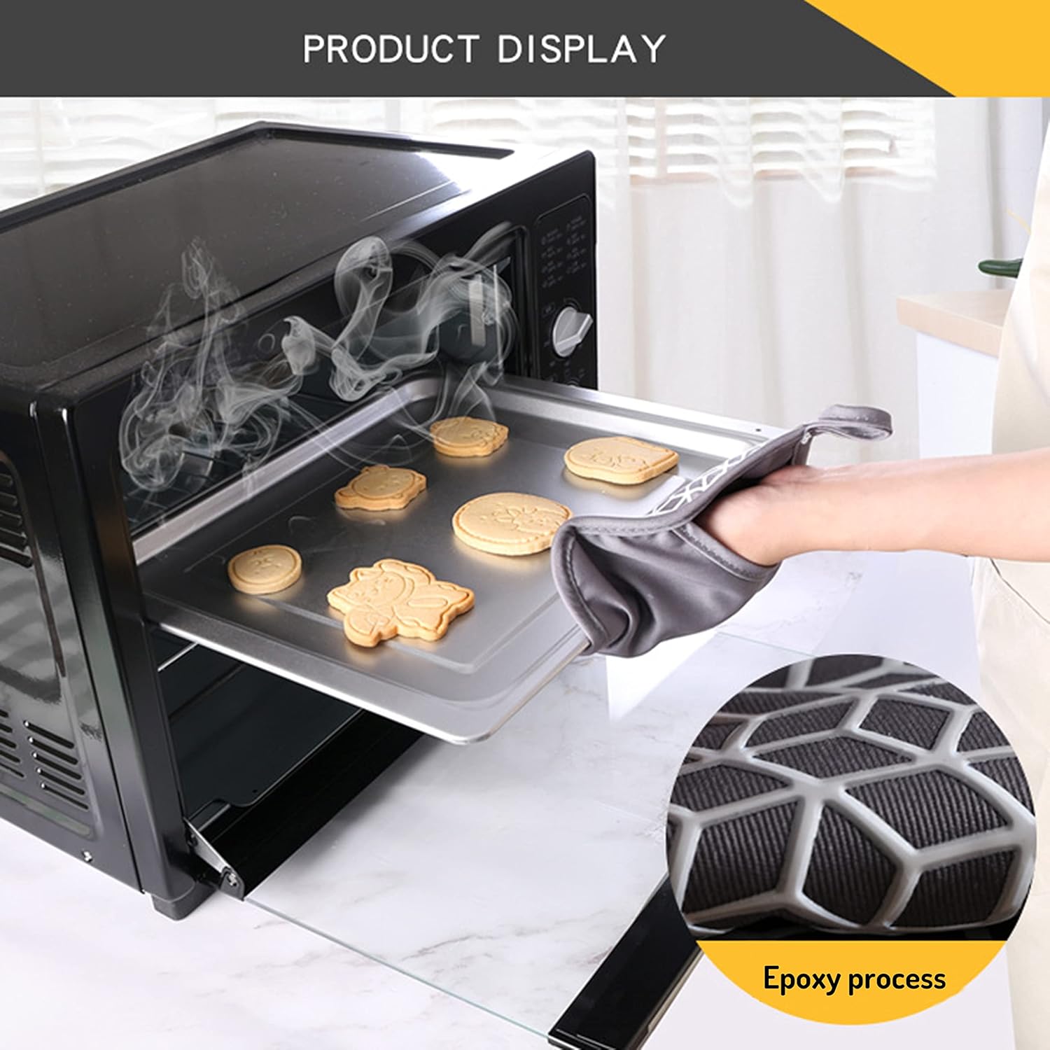 6-Piece Heat-Resistant Oven Mitts Set