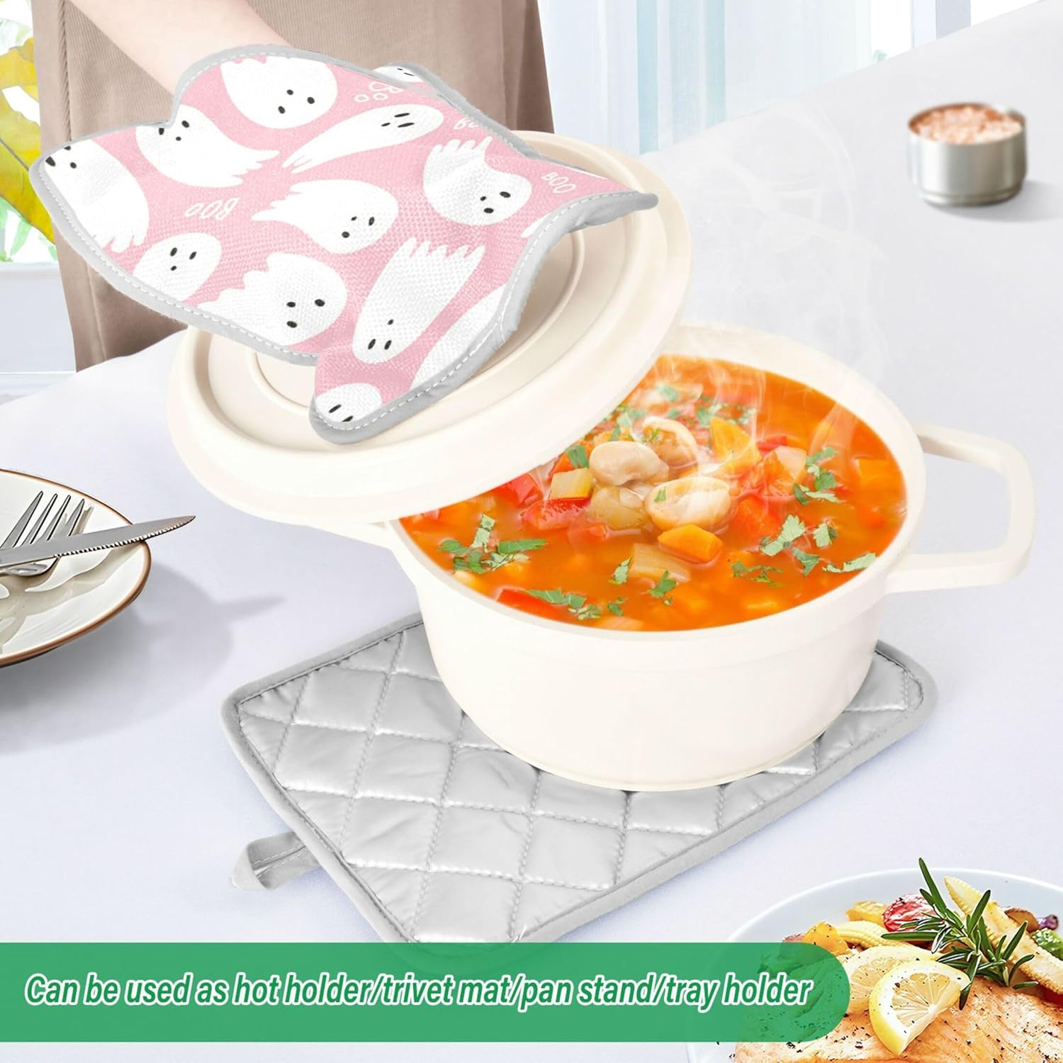 Cute Heat-Resistant Pot Holder Set for Kitchen Use