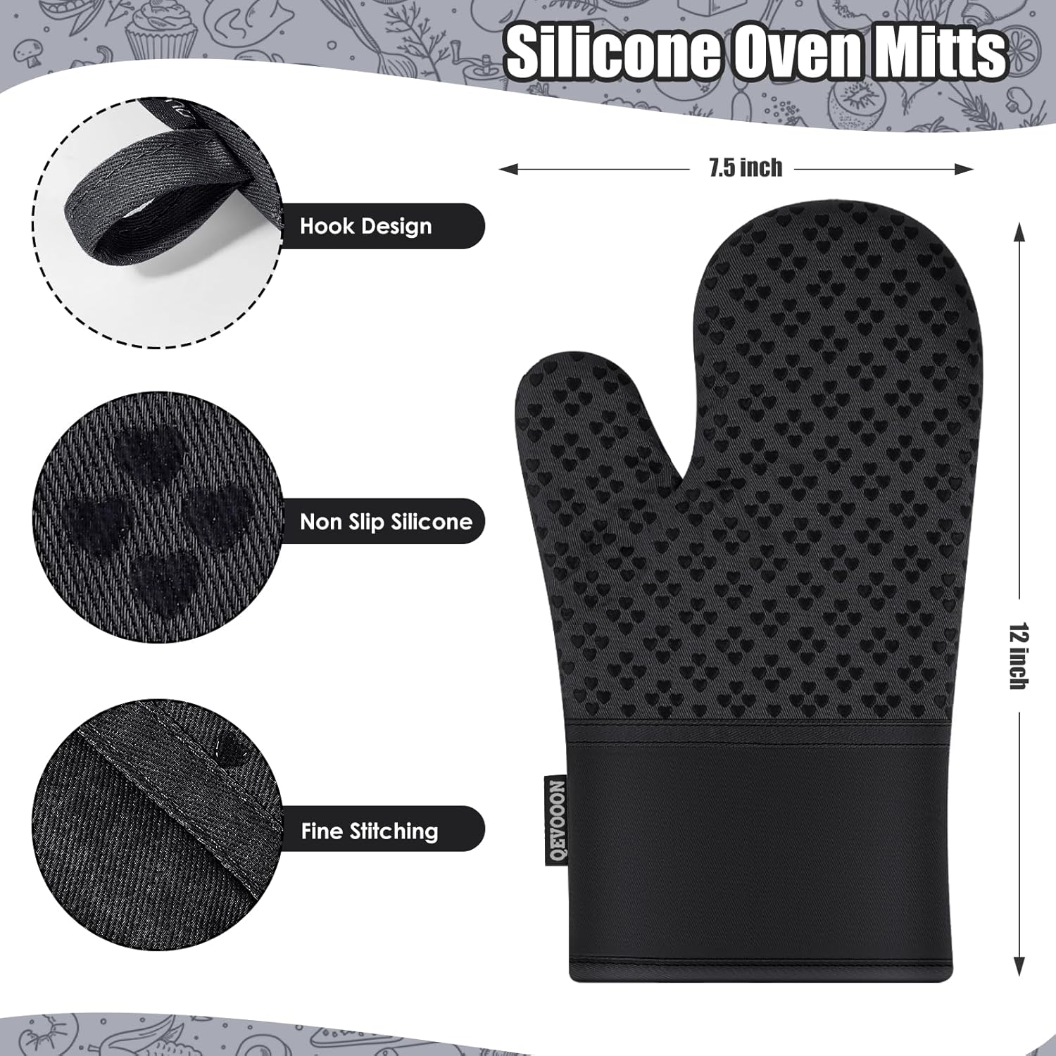 Qevooon 100 Cotton Kitchen Tasks Set - Heat-Resistant Durable in the Kitchen