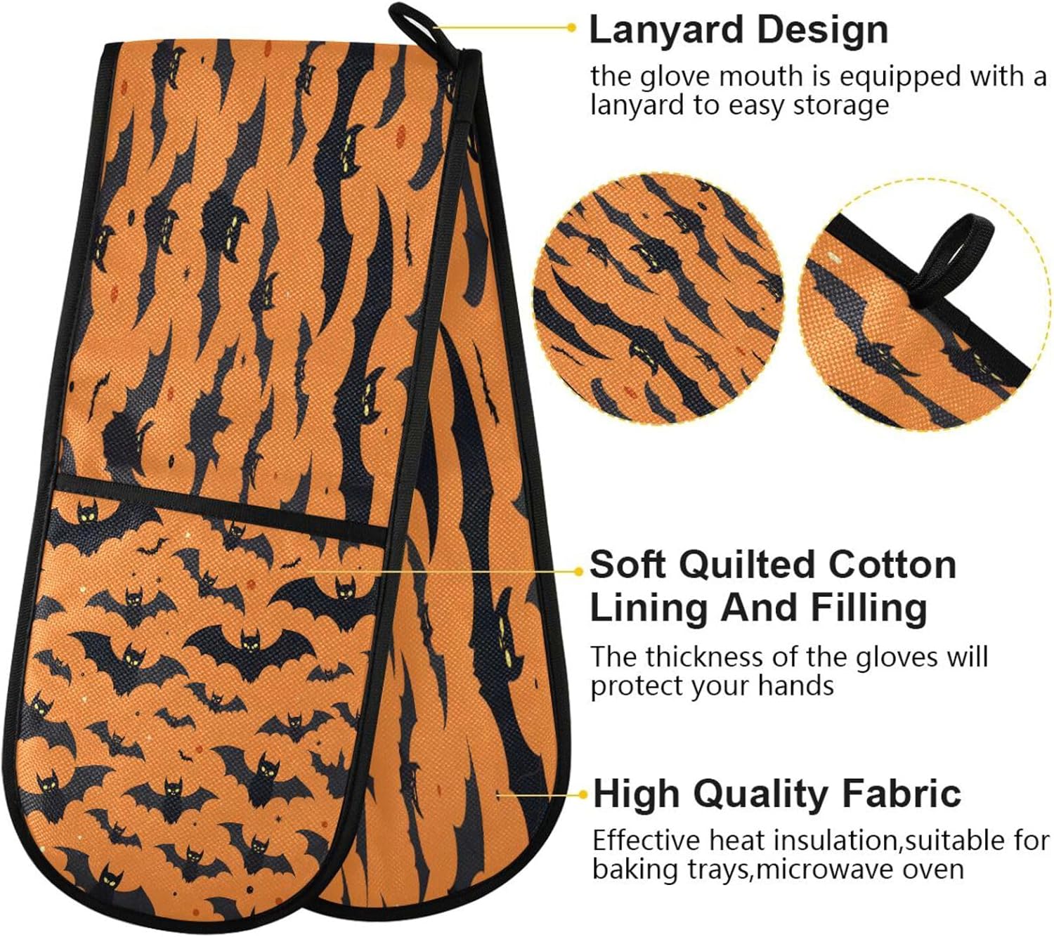 Premium Heat-Resistant Halloween Oven Mitts for Bakers Grillers