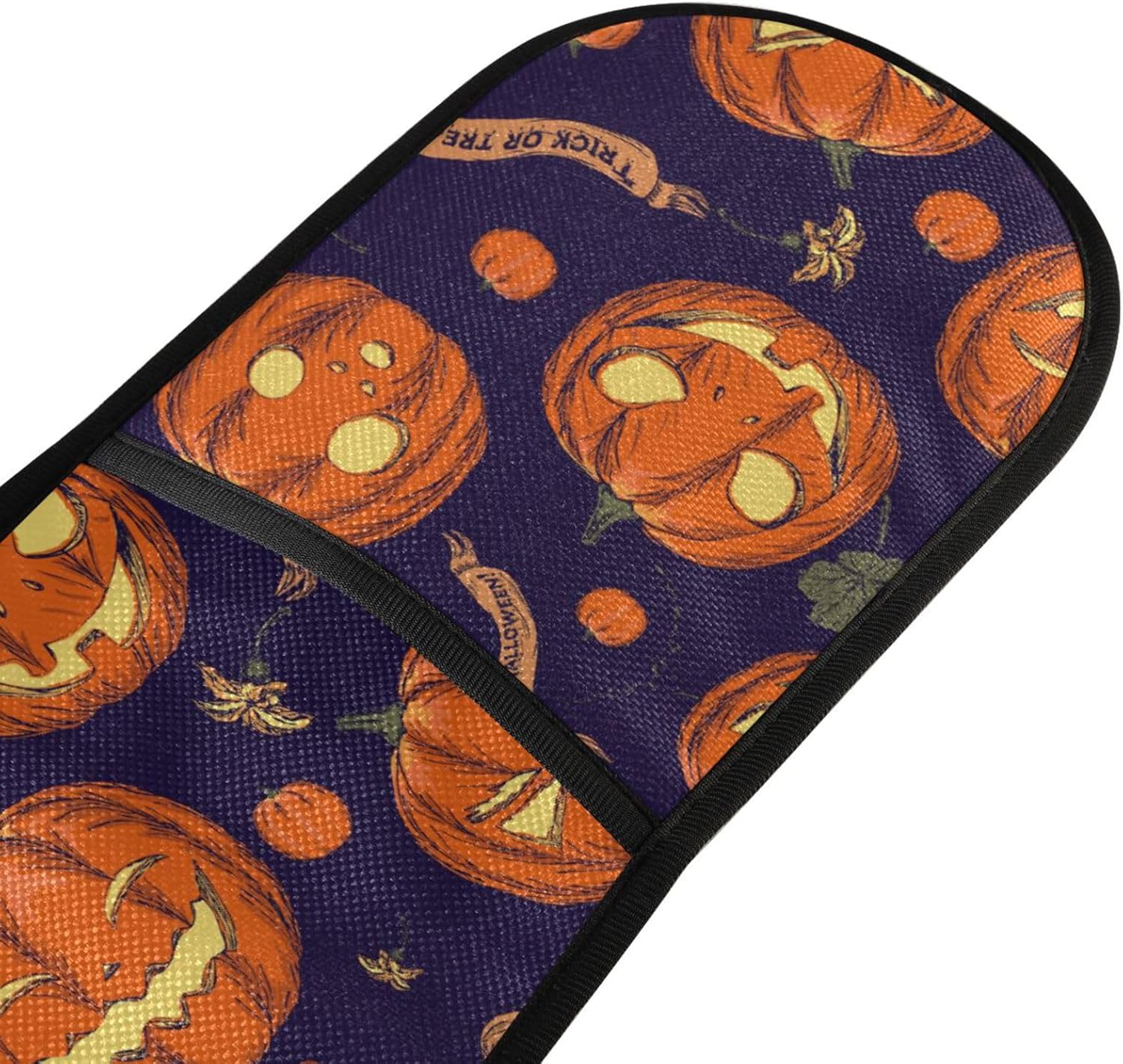 Halloween Seamlessly Orange Pumpkins on Blue Pot Holder Oven Mitts