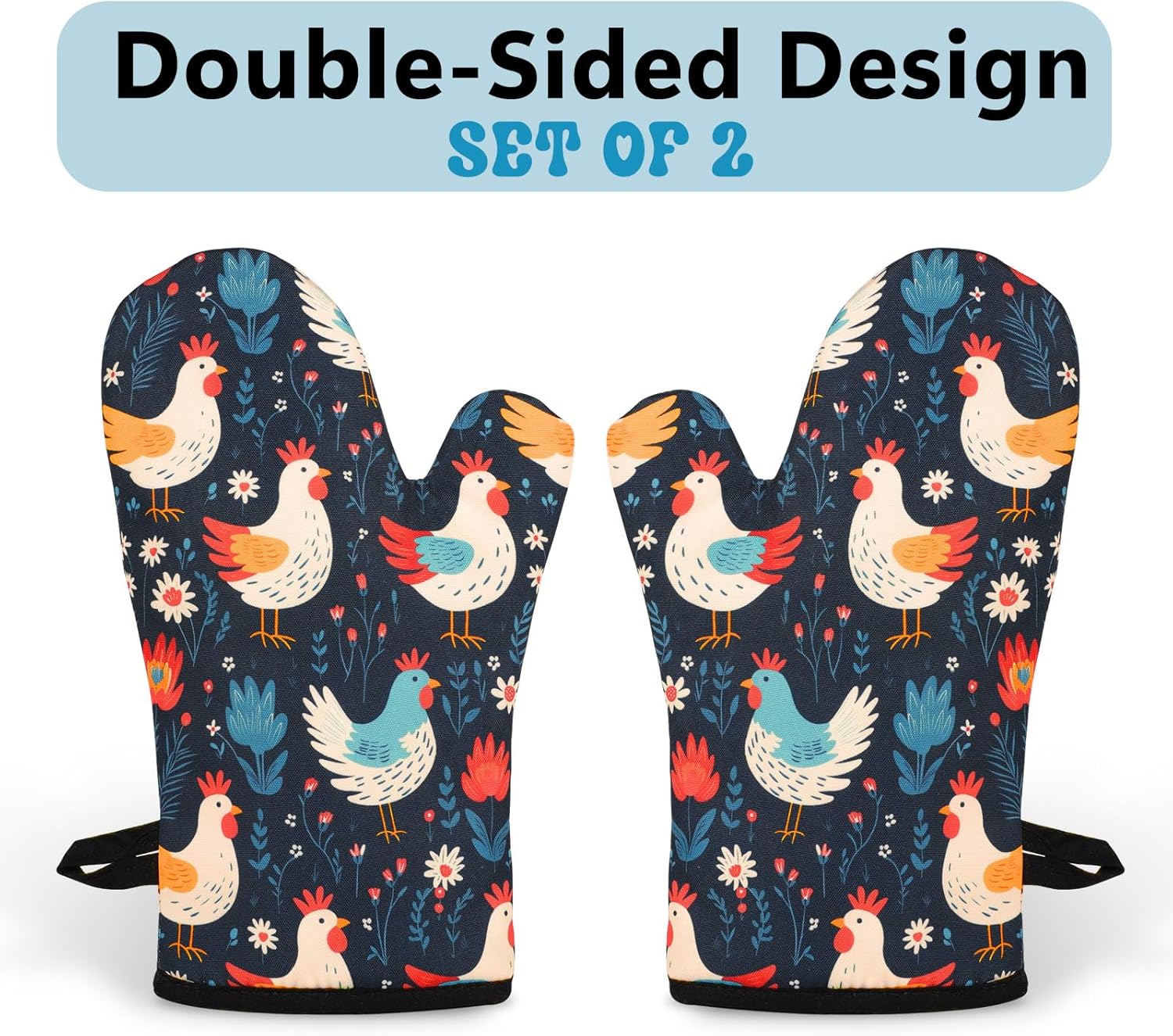 Miracu Oven Mitts Cozy Hen Kitchen Accessories for Cooking Entertaining