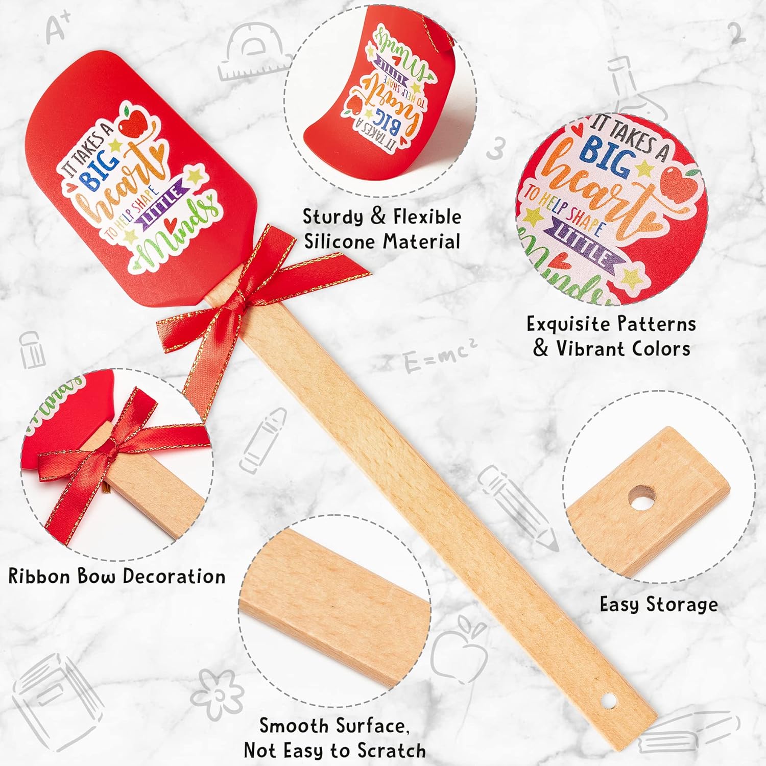 R HORSE Teacher Appreciation Gift Pot Holder Set with Silicone Spatula